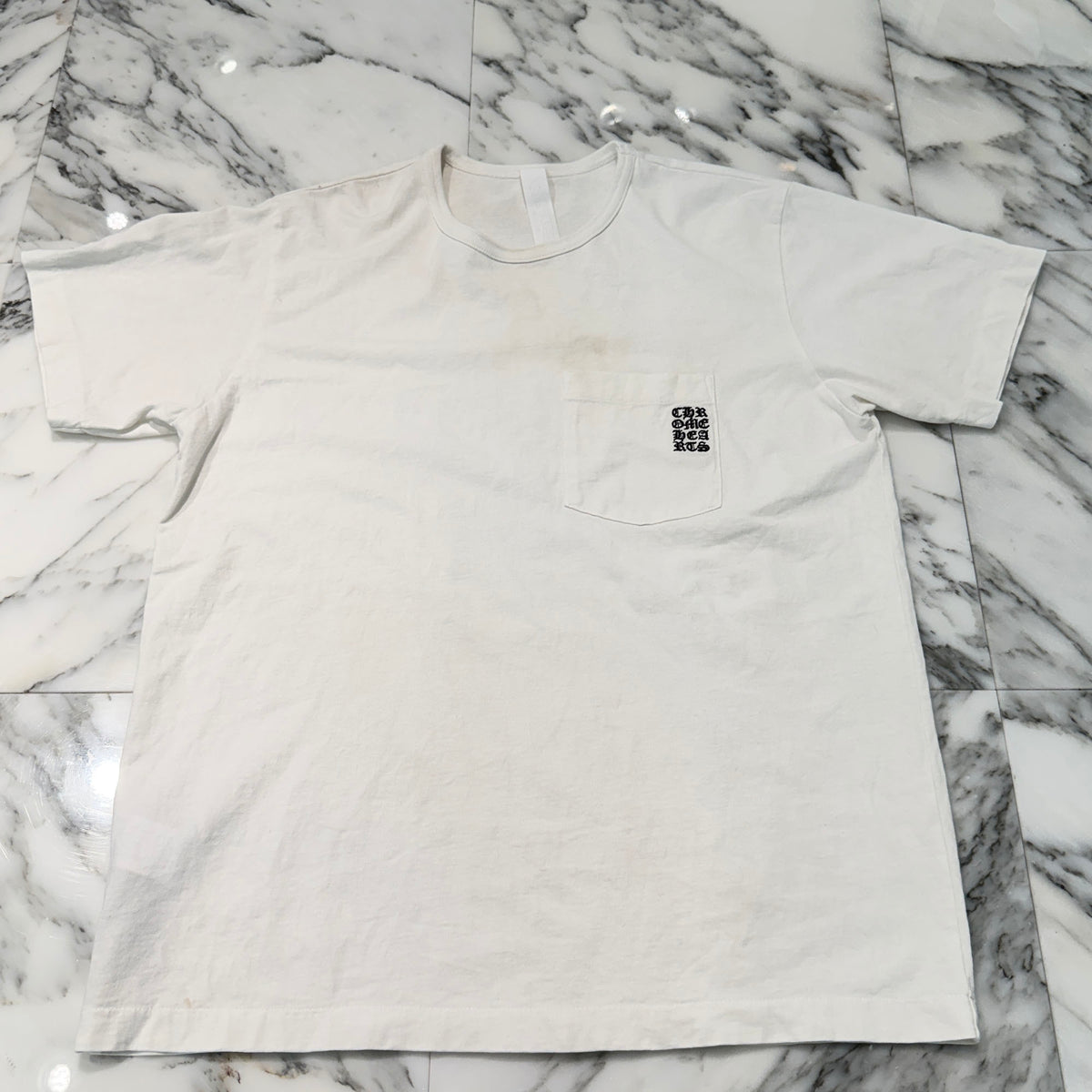 CHROME HEARTS Y NOT Vertical Logo Cross Embroidery Tee Size XL 