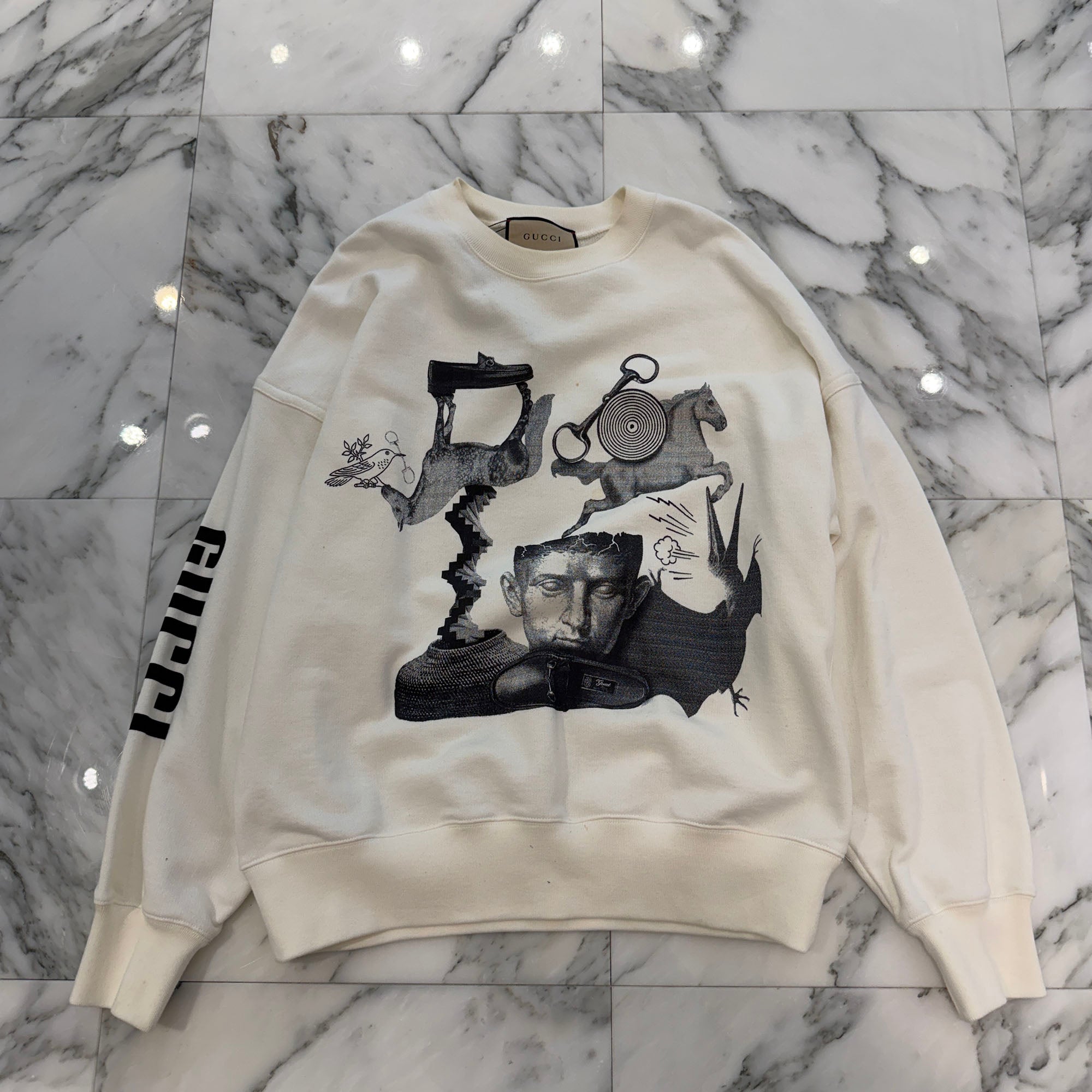 GUCCI 2024AW Heritage Print Cotton Crew Neck Sweatshirt 782757 XJGH5 9095 Size XS グッチ ヘリティッジ プリント コットン クルーネック スウェットシャツ サイズXS