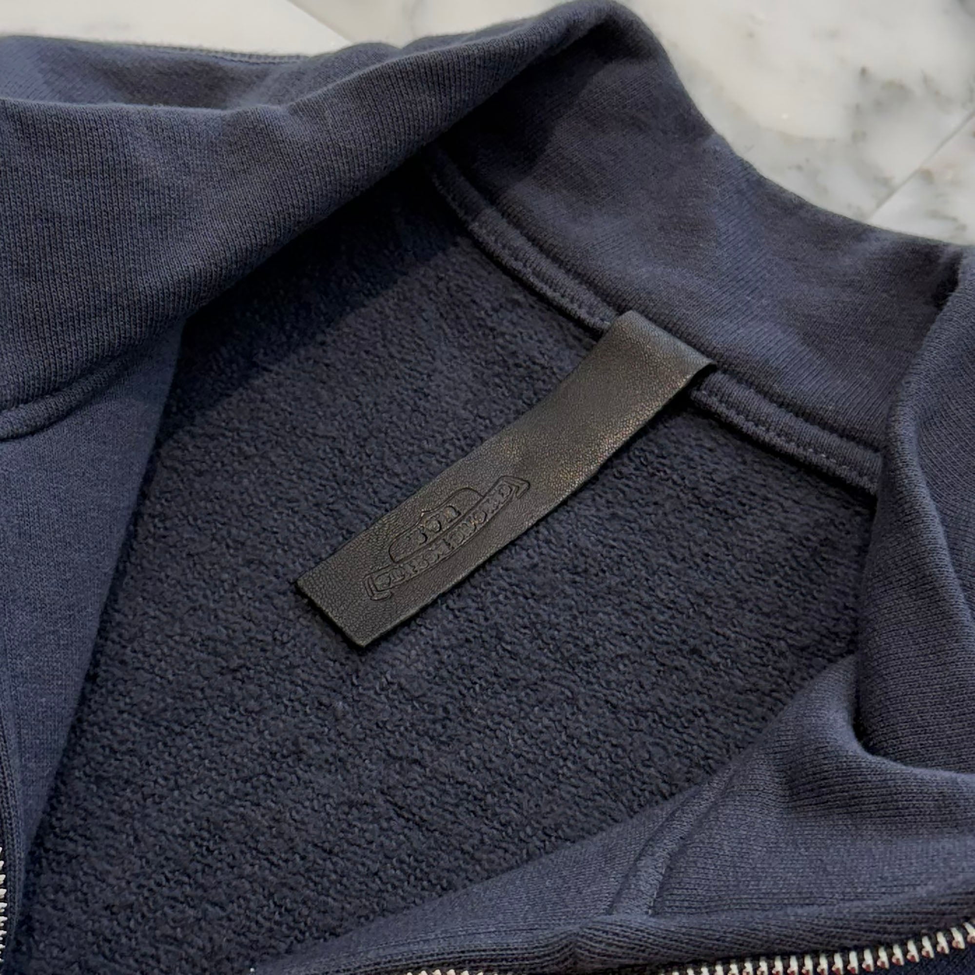 CHROME HEARTS Y NOT Triple Cross Leather Patch Half Zip Sweat Shirt Size M クロムハーツ ワイノット トリプルクロス レザーパッチ ハーフジップ スウェットシャツ サイズM