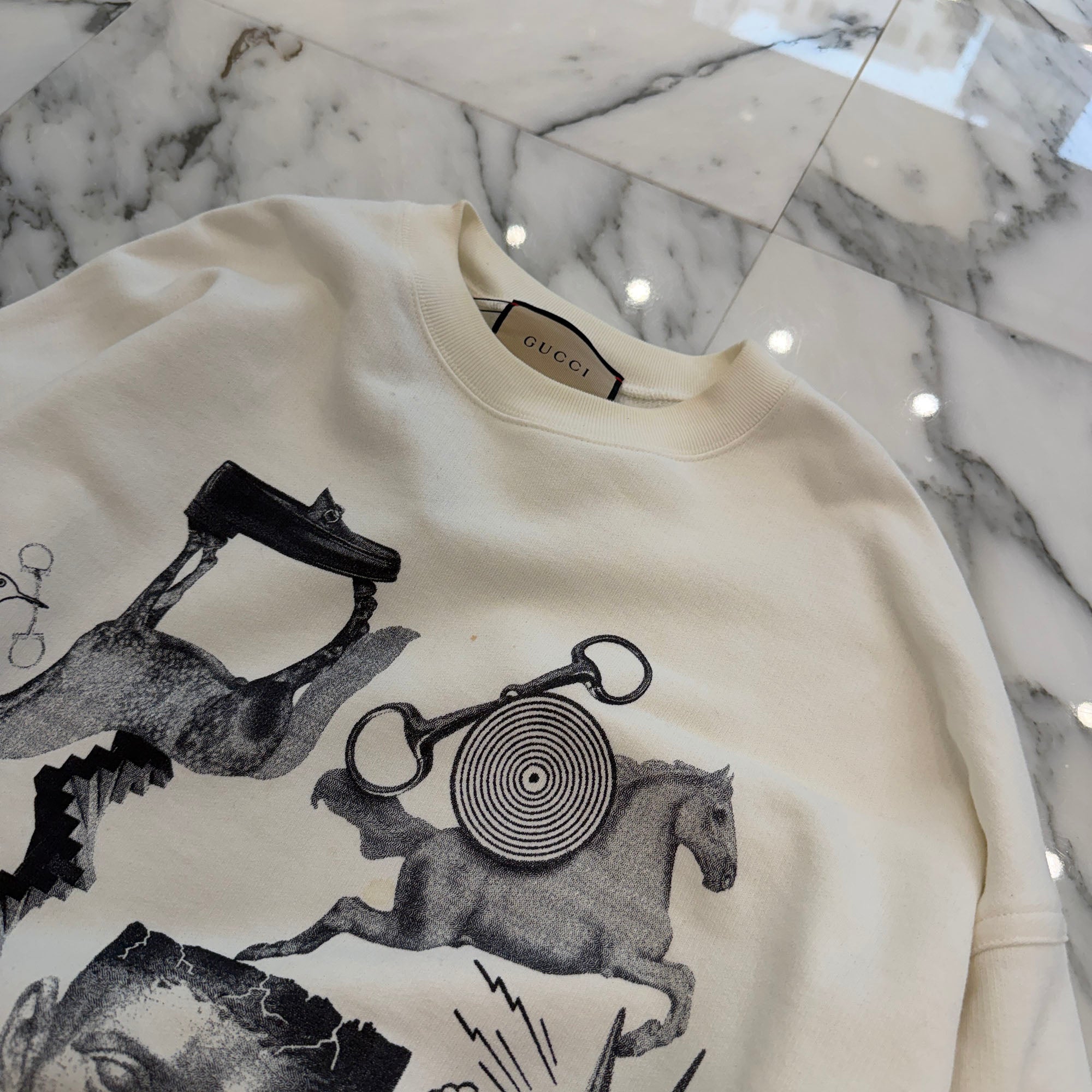 GUCCI 2024AW Heritage Print Cotton Crew Neck Sweatshirt 782757 XJGH5 9095 Size XS グッチ ヘリティッジ プリント コットン クルーネック スウェットシャツ サイズXS