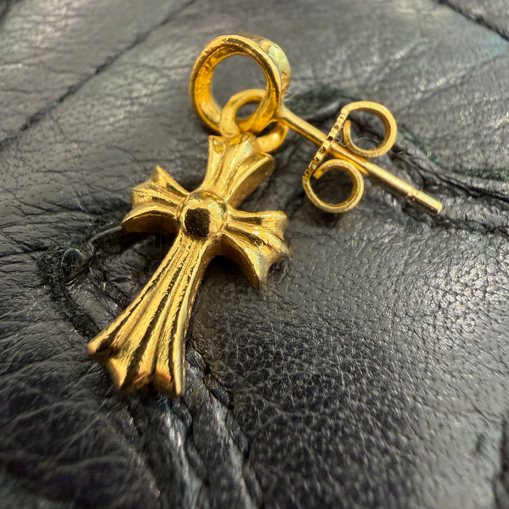 22K ベイビーファットクロス ドロップピアス PAVE ダイヤゴールド CHROME HEARTS 22K BABY FAT CROSS Earring Pave Diamond クロムハーツ