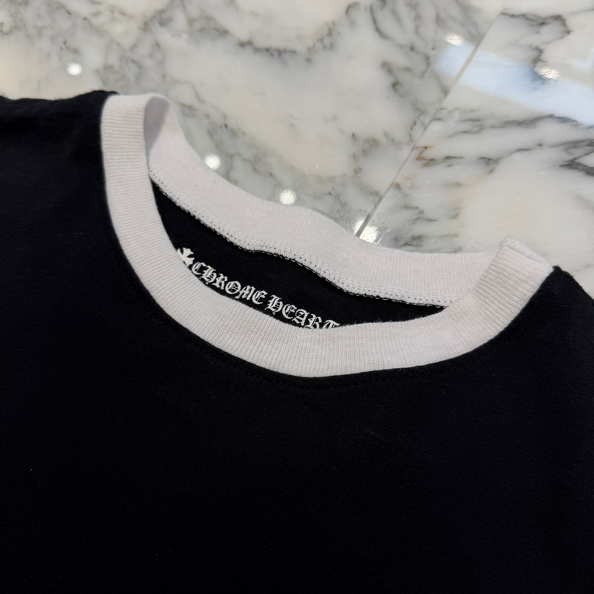 CHROME HEARTS Back Horseshoe Print Ringer Tee Size M クロムハーツ バックホースシュープリント リンガーTシャツ サイズM