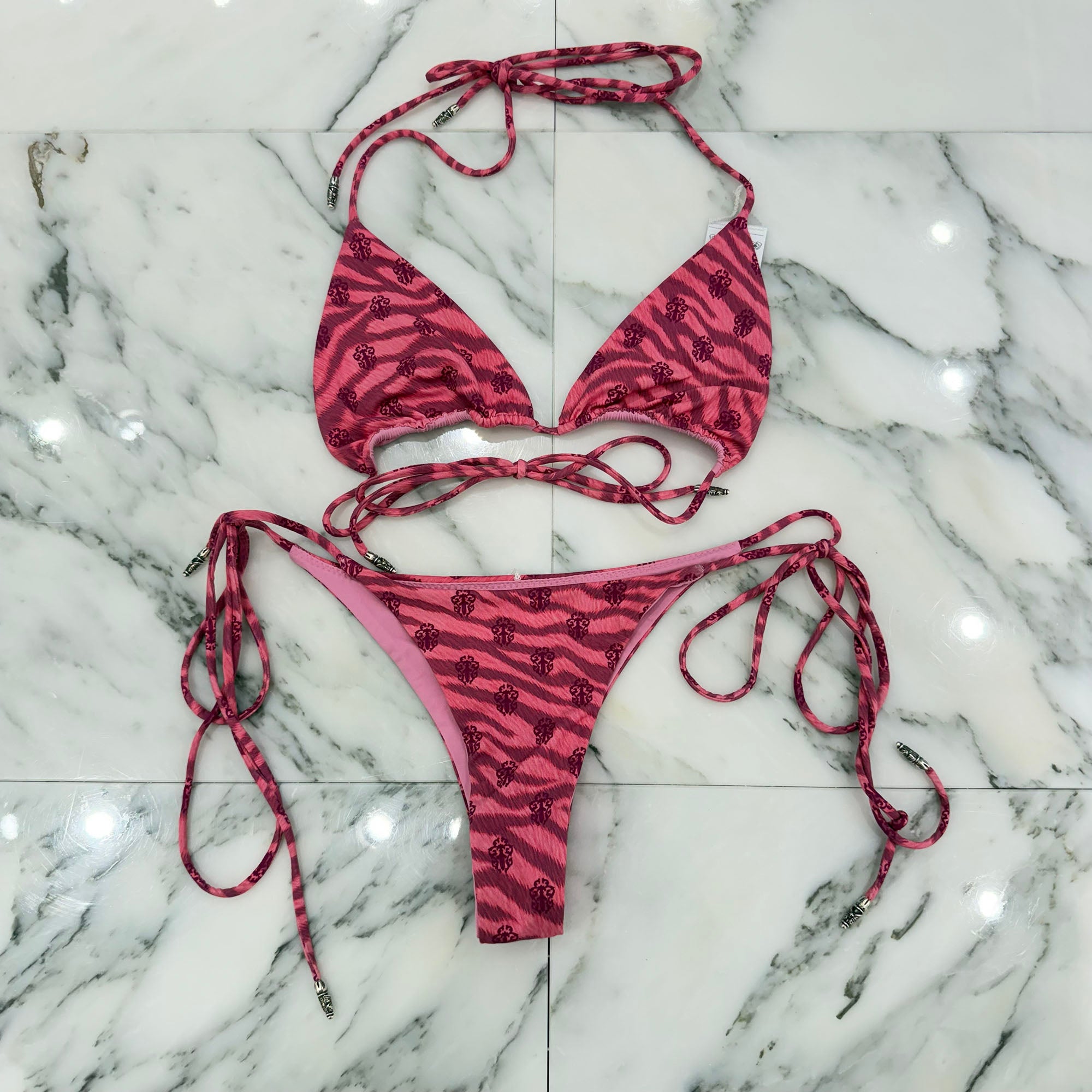 CHROME HEARTS × DIPPED IN BLUE Tiger Vine Dagger Bikini Swimwear