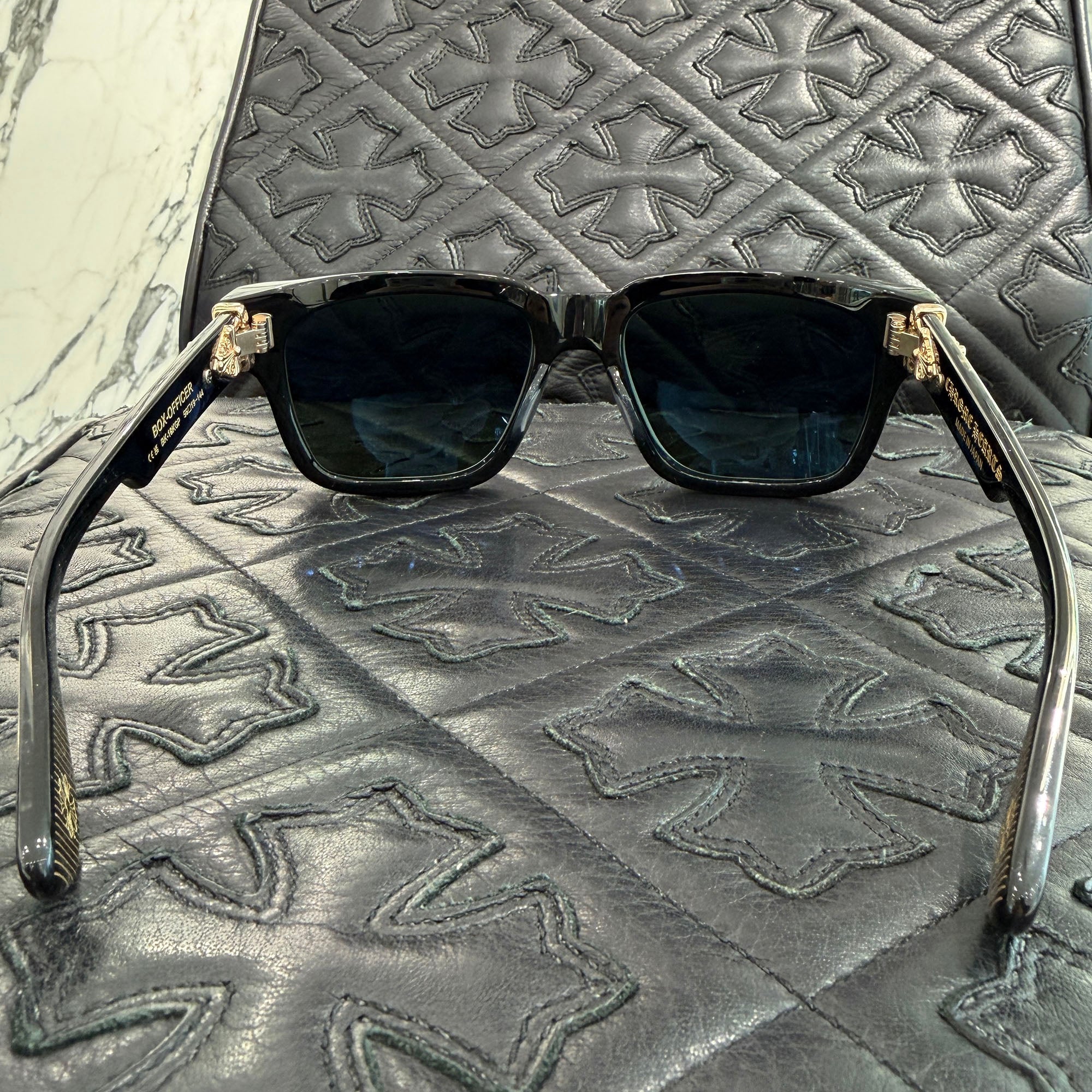 CHROME HEARTS BOX-OFFICER Sunglasses Emerald Dagger Size 55口20-140 クロムハーツ ボックスオフィサー サングラス エメラルドダガー サイズ55口20-140