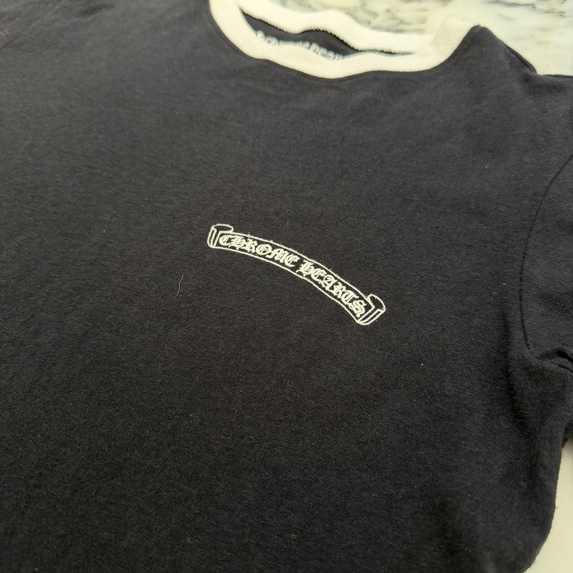 CHROME HEARTS Back Horseshoe Print Ringer Tee Size M クロムハーツ バックホースシュープリント リンガーTシャツ サイズM
