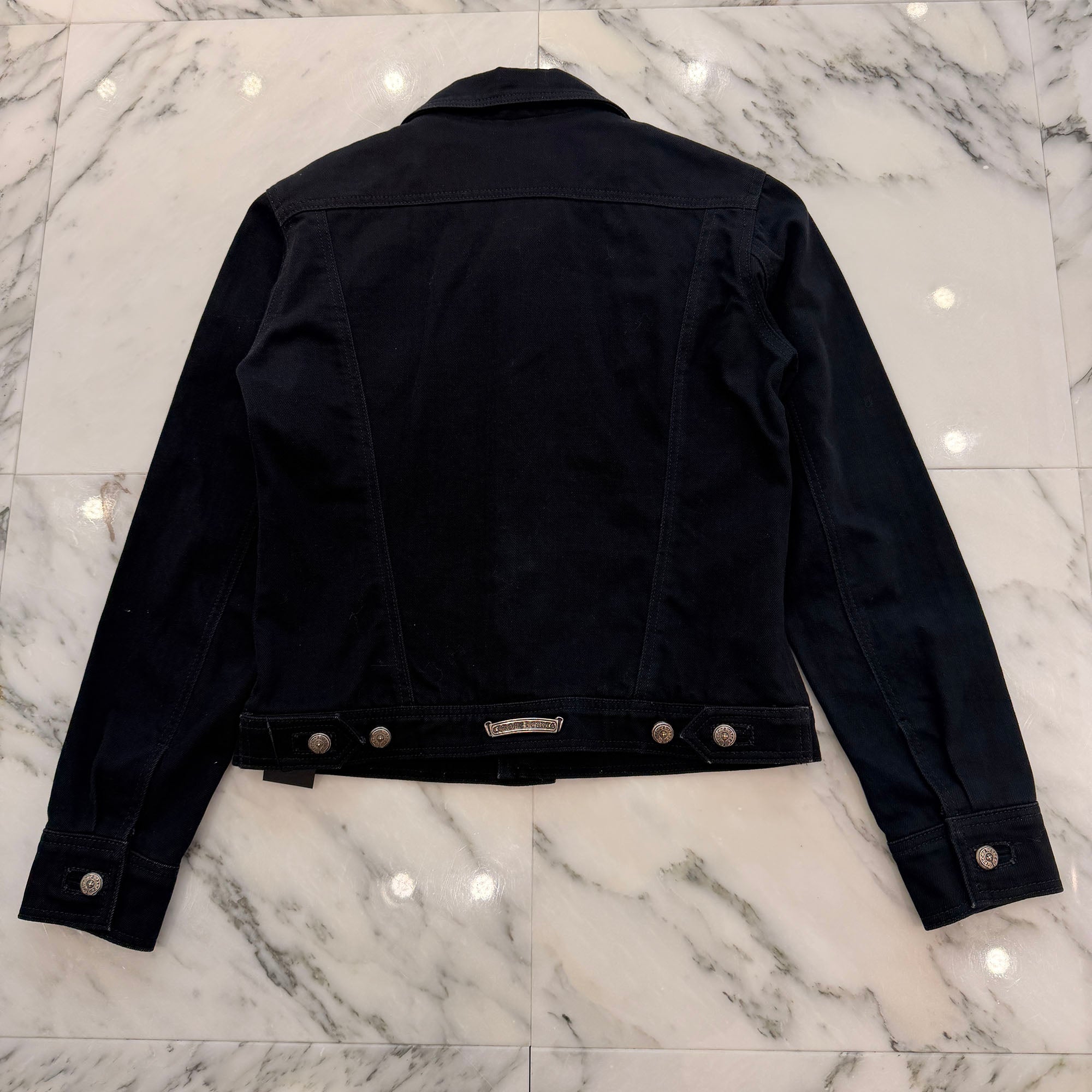 CHROME HEARTS Horseshoe Button Cotton Denim Jacket Size S クロムハーツ ホースシューボタン コットンデニムジャケット サイズS