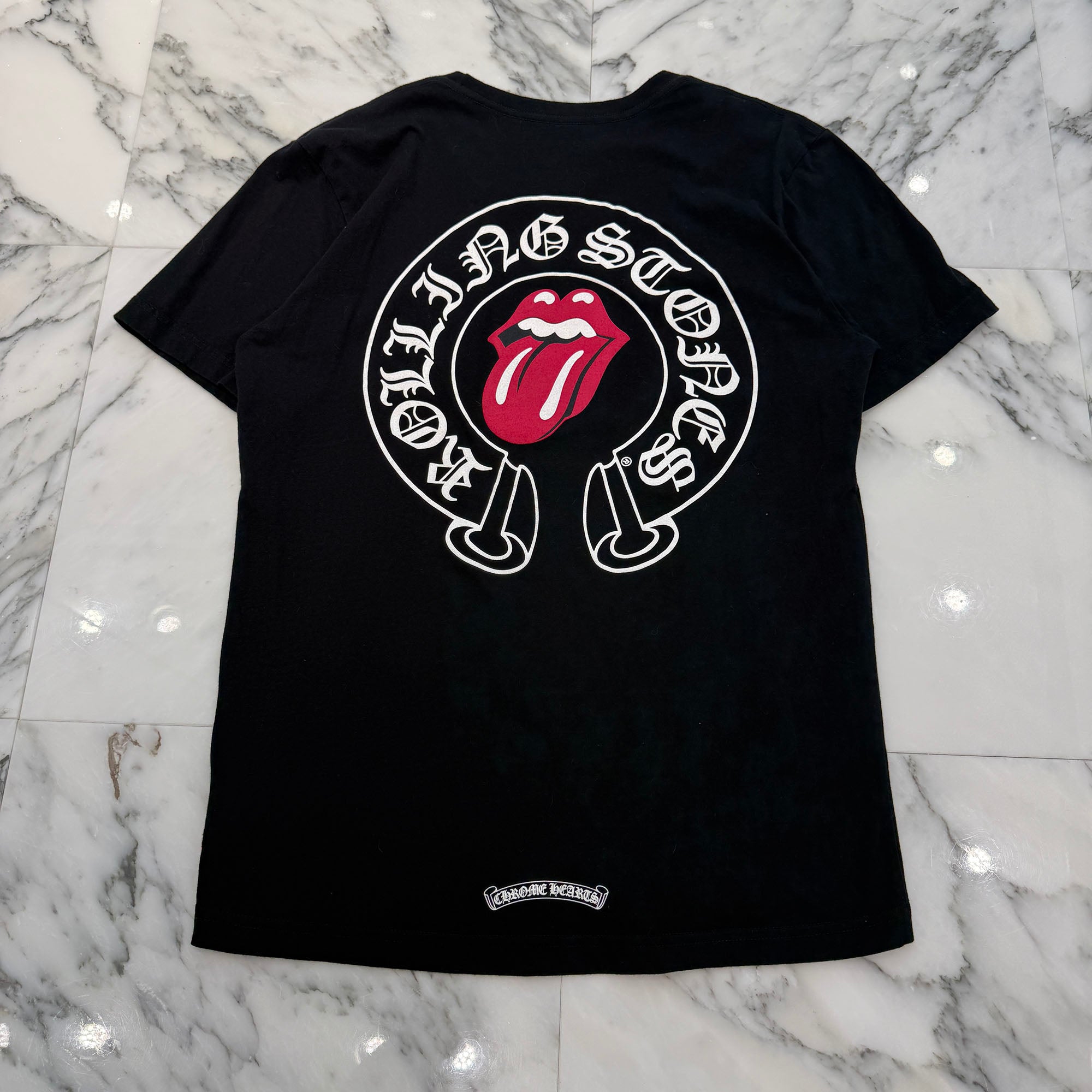 CHROME HEARTS × The Rolling Stones Lip＆Tongue Horseshoe Tee Size M クロムハーツ × ザローリングストーンズ リップアンドタン ホースシュー Tシャツ サイズM