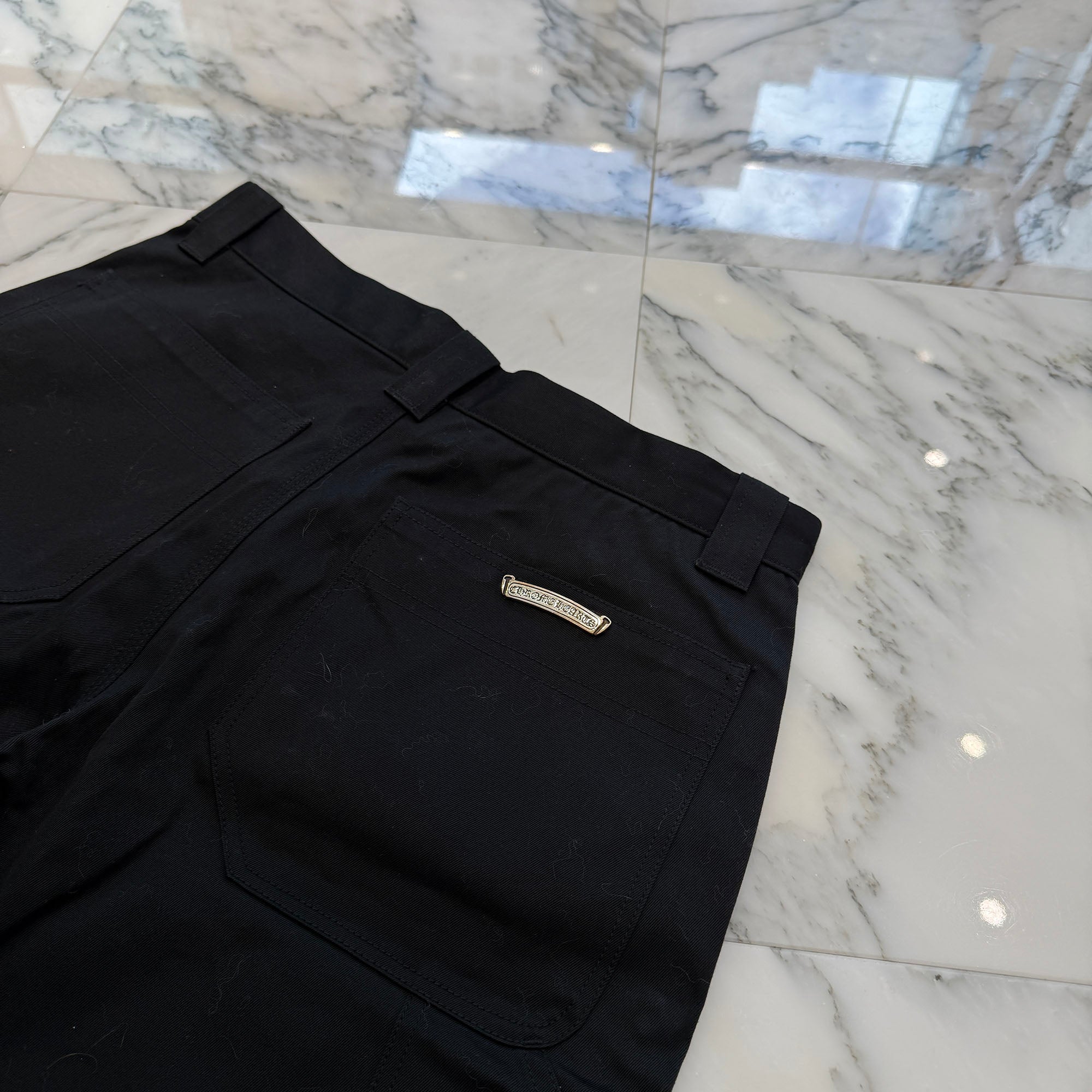 CHROME HEARTS Carpenter Cross Ball Button Denim Shorts Size 32 クロムハーツ カーペンター クロスボールボタン デニムショーツ サイズ32