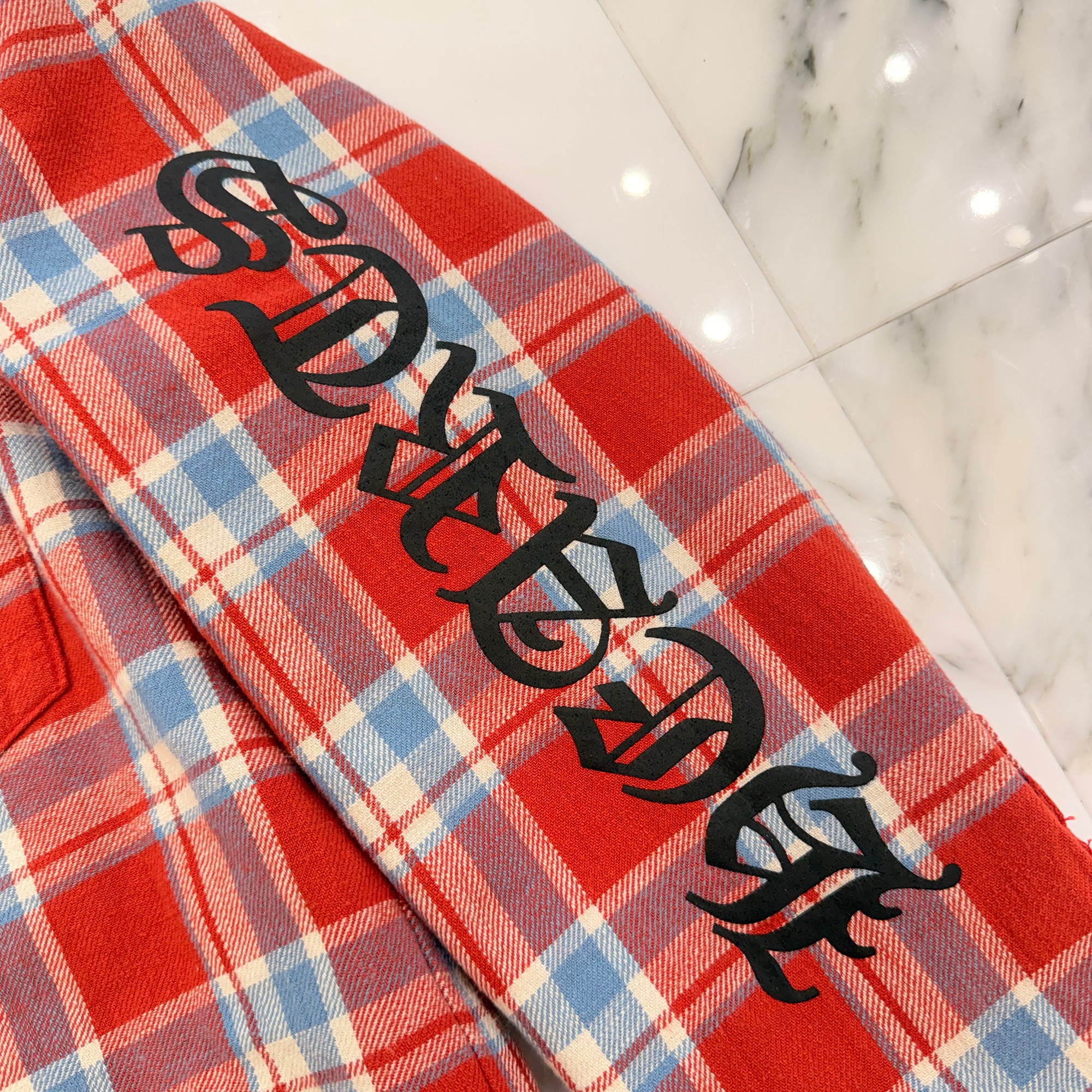 CHROME HEARTS Y NOT WORK DOG Cross Ball Button Check Shirt Jacket Size S クロムハーツ ワイノット ワークドッグ クロスボールボタン チェック シャツ ジャケット サイズS