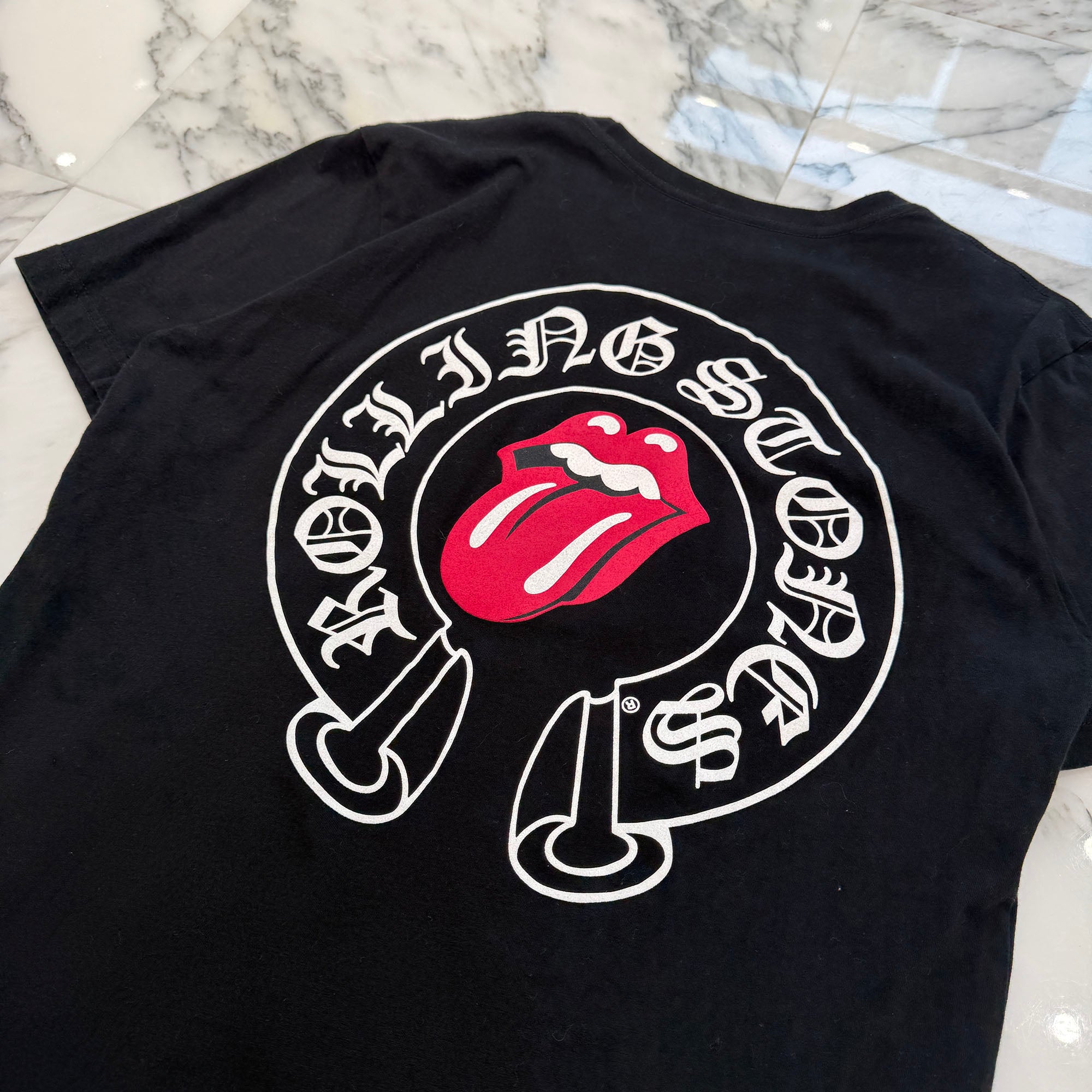 CHROME HEARTS × The Rolling Stones Lip＆Tongue Horseshoe Tee Size M クロムハーツ × ザローリングストーンズ リップアンドタン ホースシュー Tシャツ サイズM