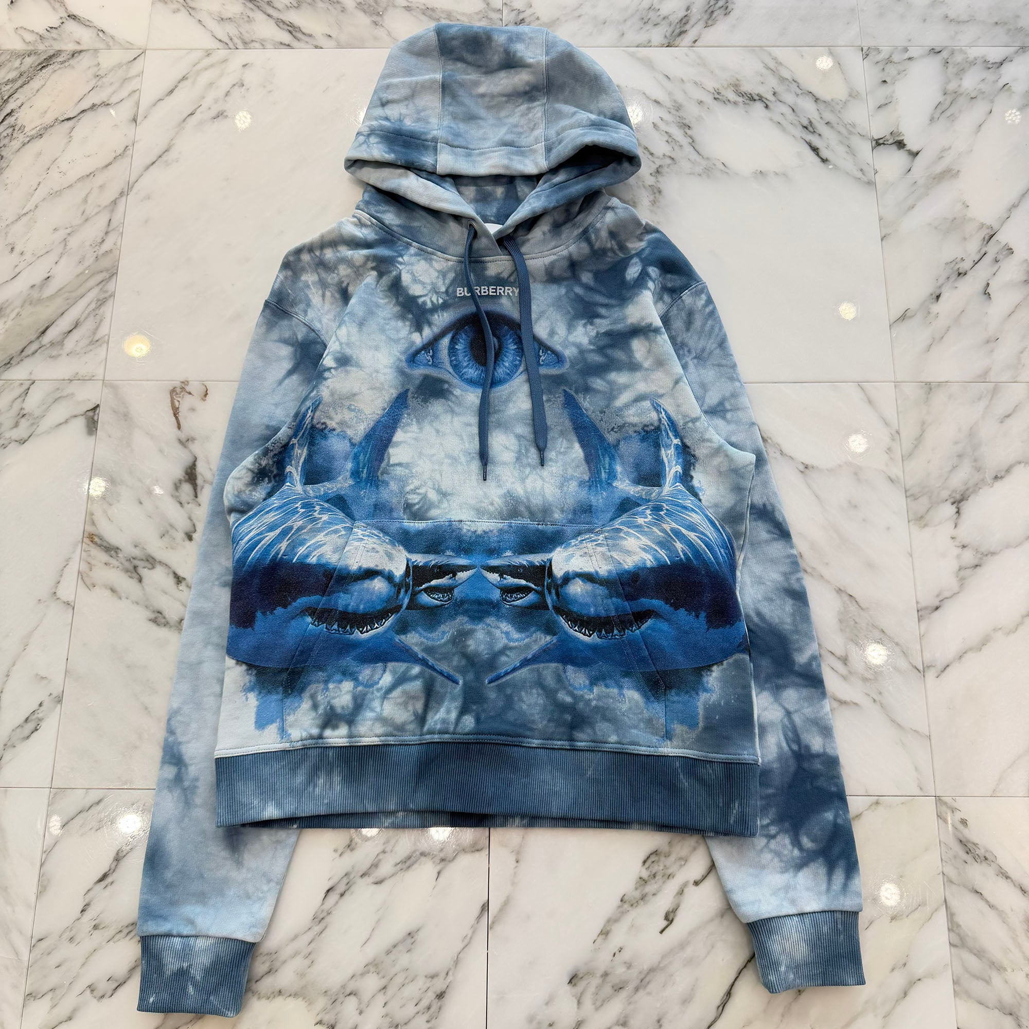 BURBERRY 2021SS Shark Logo Tie Dye Pullover Hoodie 8040782 Size S バーバリー シャークロゴ タイダイプルオーバーフーディー サイズS