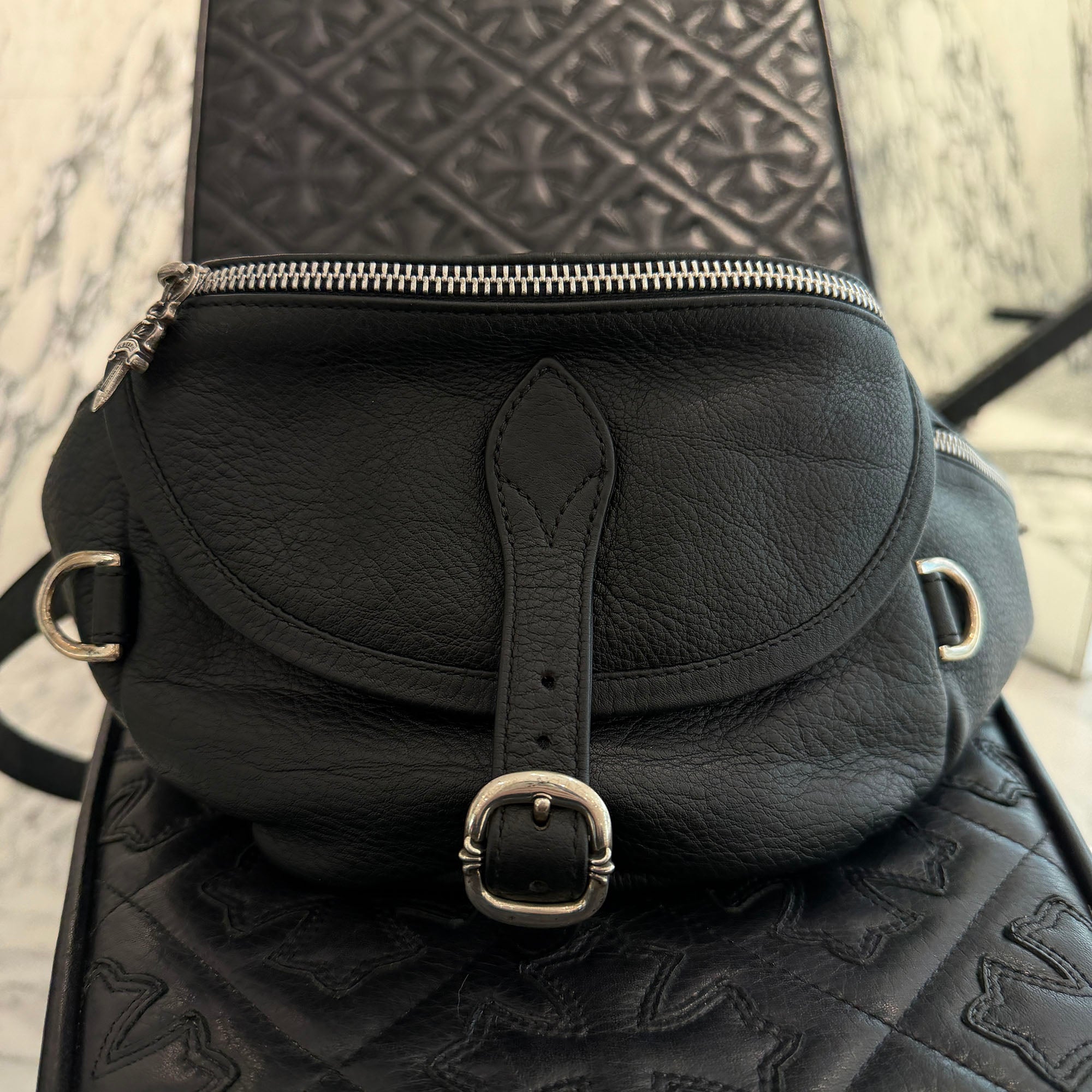 CHROME HEARTS 1 SNAT PACK LEATHER WAIST BAG クロムハーツ 1スナットパック レザー ウェストバッグ