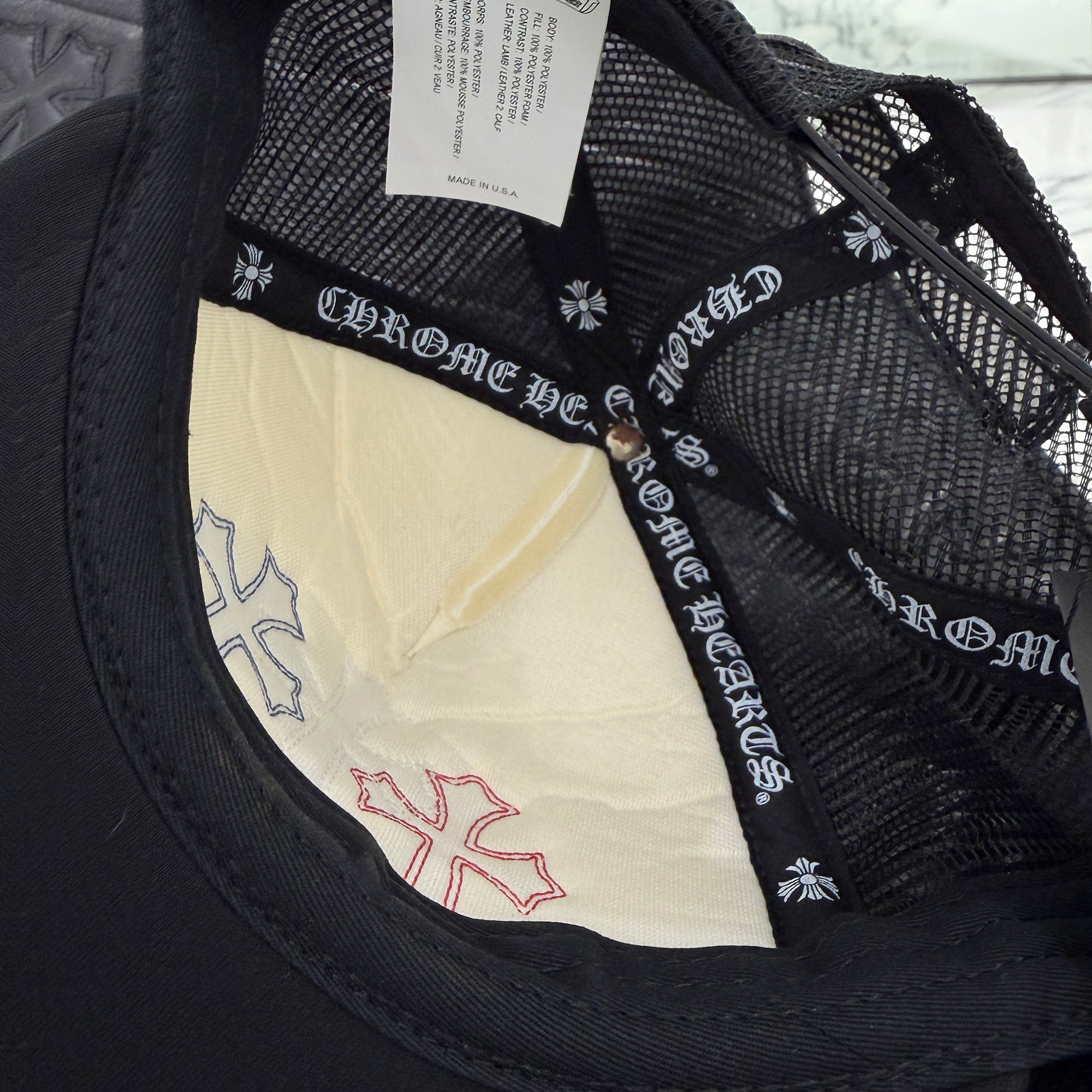 CHROME HEARTS Tricolor Triple Cross Patch Trucker Cap ONE SIZE (51-61) クロムハーツ トリコロール トリプルクロスパッチ トラッカーキャップ ONE SIZE (51-61)
