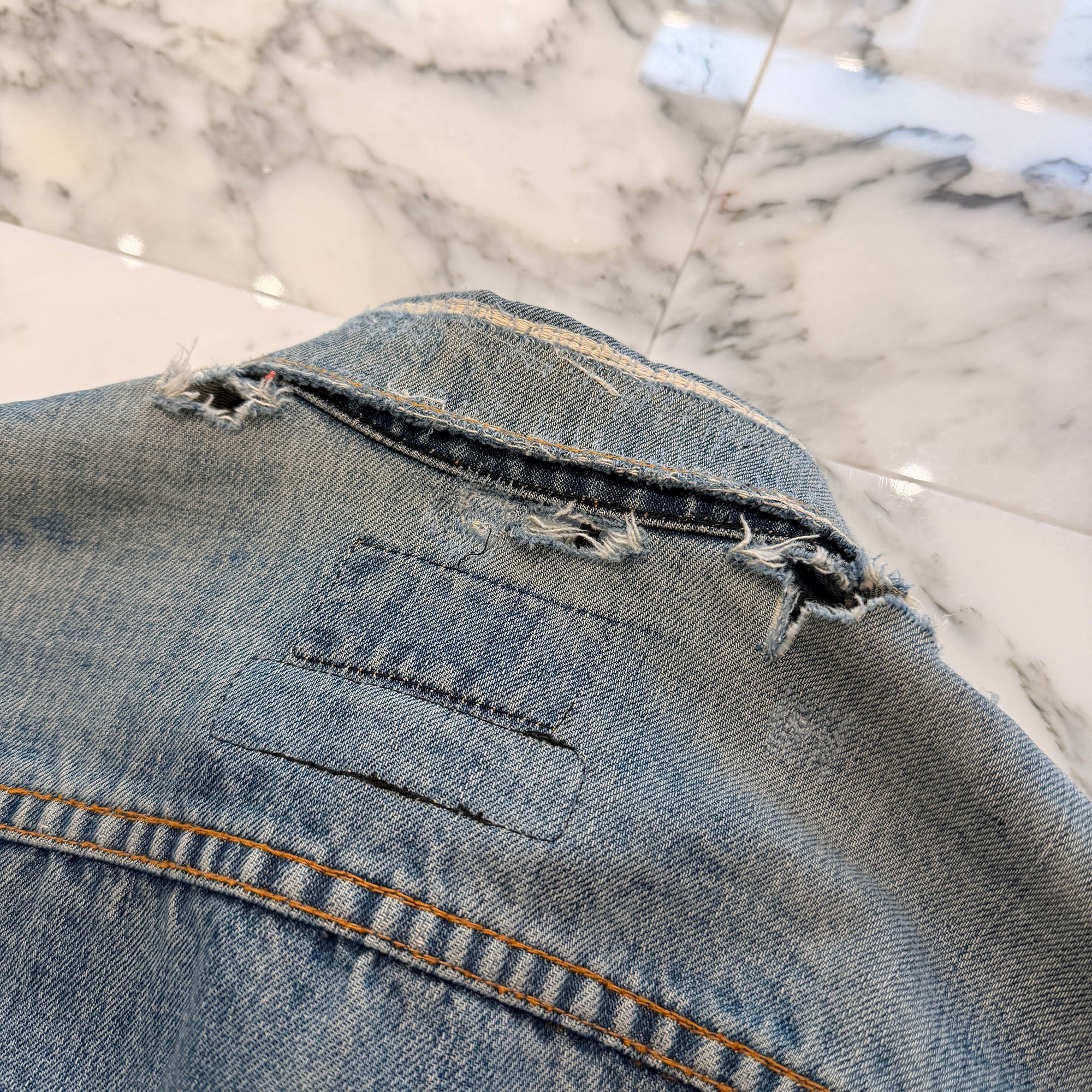 CHROME HEARTS × Levi's VNTG Leather Cross Patch Denim Jacket Size S クロムハーツ × リーバイス ヴィンテージ レザークロスパッチ デニムジャケット サイズS