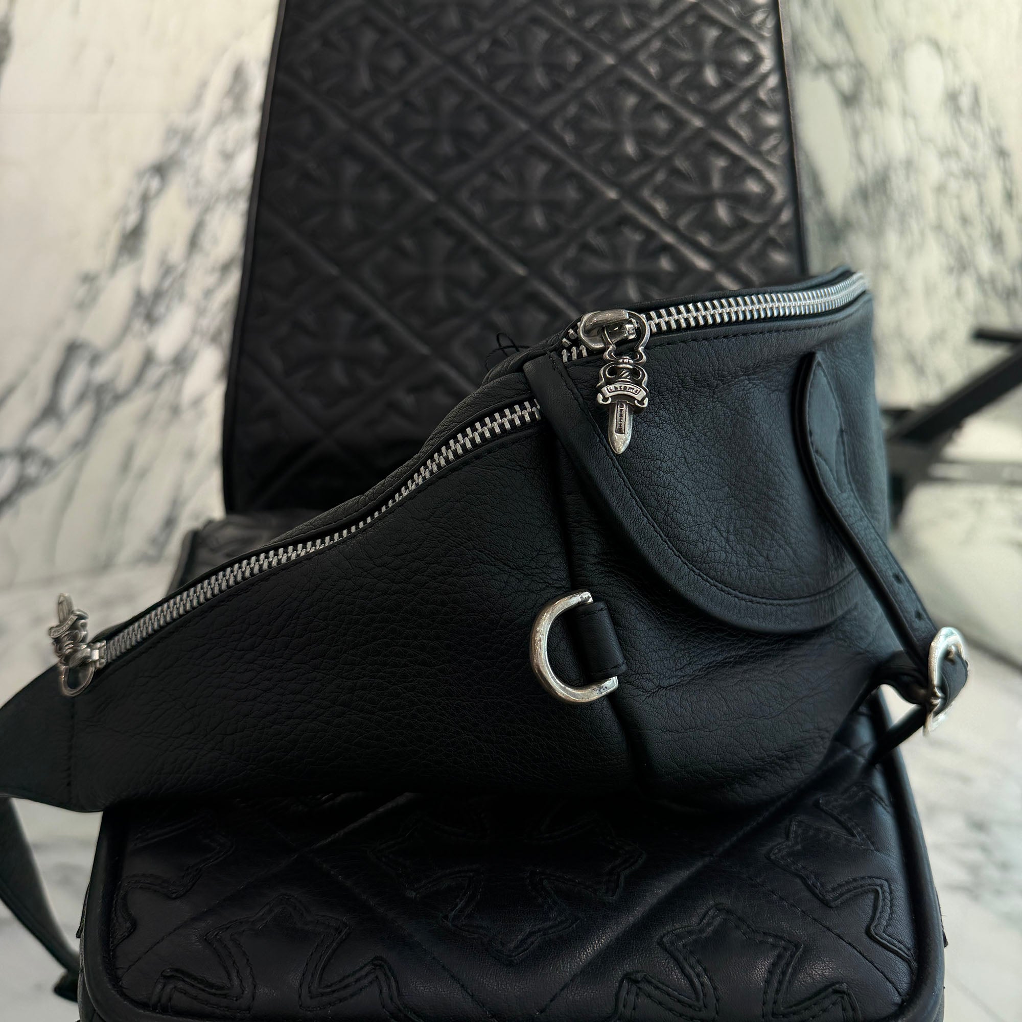CHROME HEARTS 1 SNAT PACK LEATHER WAIST BAG クロムハーツ 1スナットパック レザー ウェストバッグ