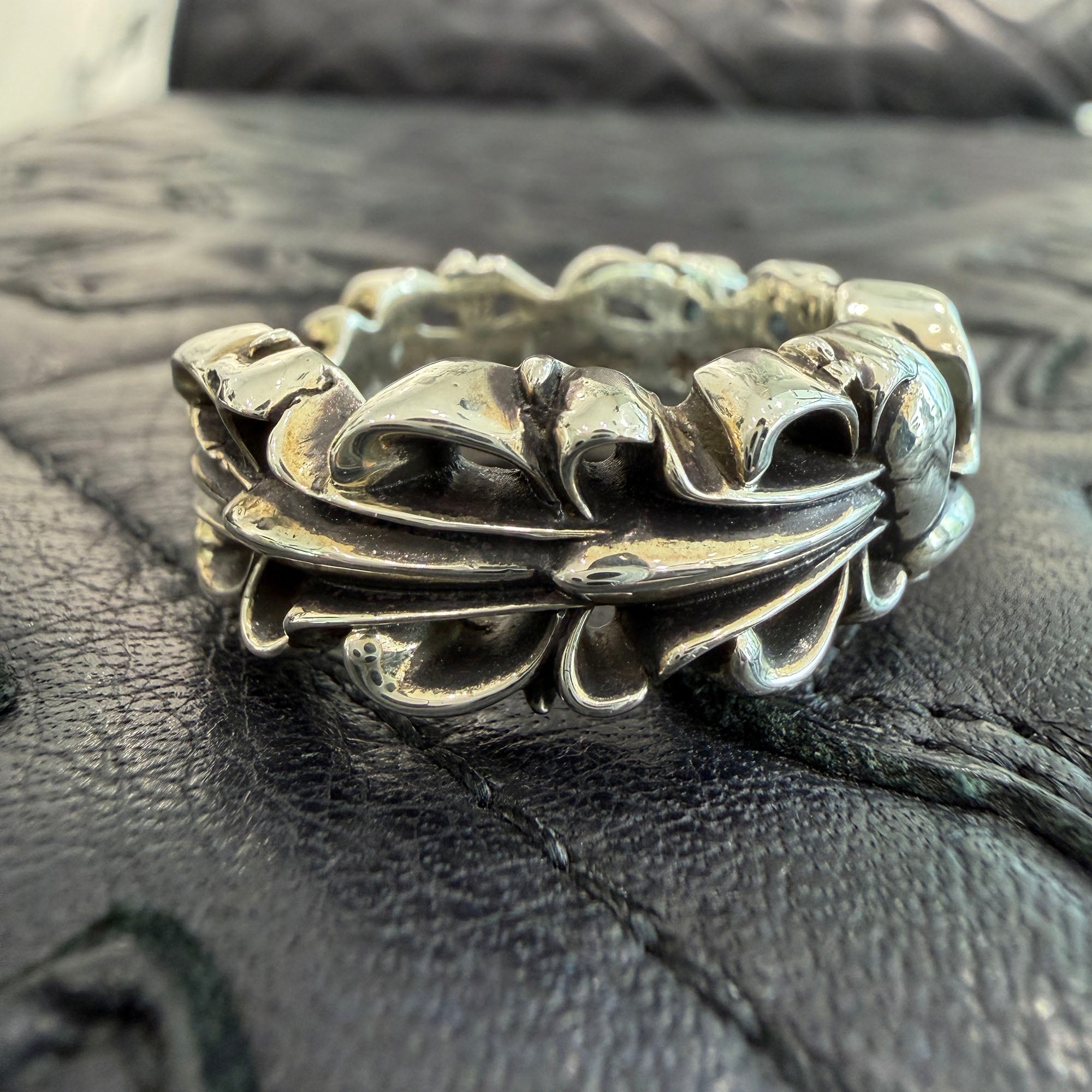 CHROME HEARTS DBL FLRL CRS HEART Ring Size 22号 クロムハーツ ダブルフローラルクロス ハート リング シルバー925 サイズ22号