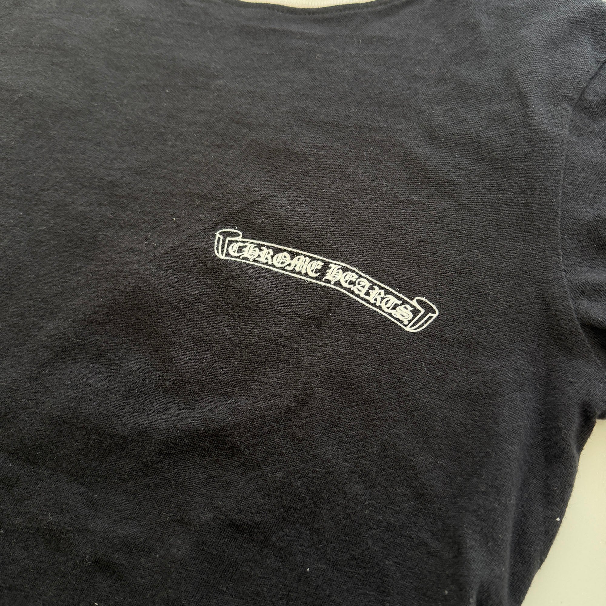 CHROME HEARTS Back Horseshoe Print Ringer Tee Size S クロムハーツ バックホースシュープリント リンガーTシャツ サイズS