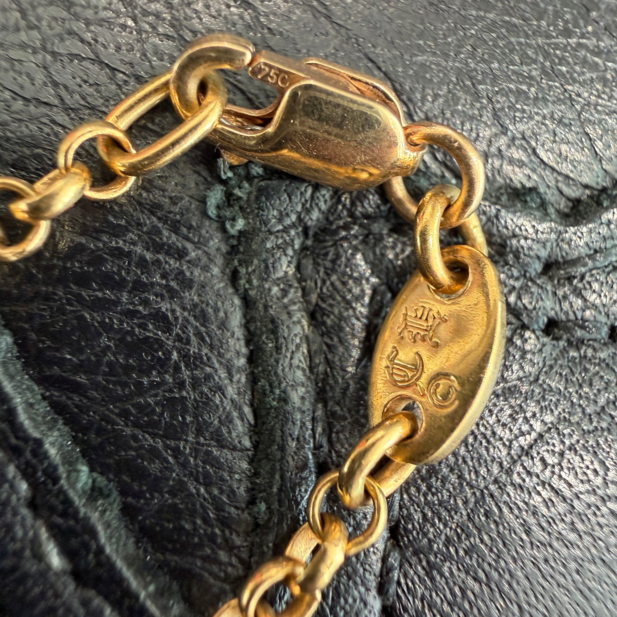 CHROME HEARTS 22K Safety Pin 1 Diamond Roll Chain Necklace Size 18 Inch クロムハーツ 22K セーフティピン 1ダイヤモンド ロールチェーン ネックレス 18インチ