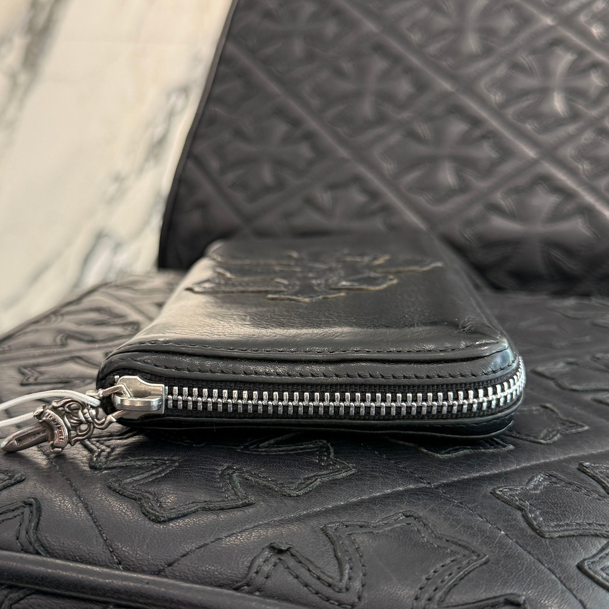 CHROME HEARTS 3 Cemetery Cross Leather Patch REC F ZIP Wallet クロムハーツ 3セメタリークロス レザーパッチ レック F ジップ ウォレット