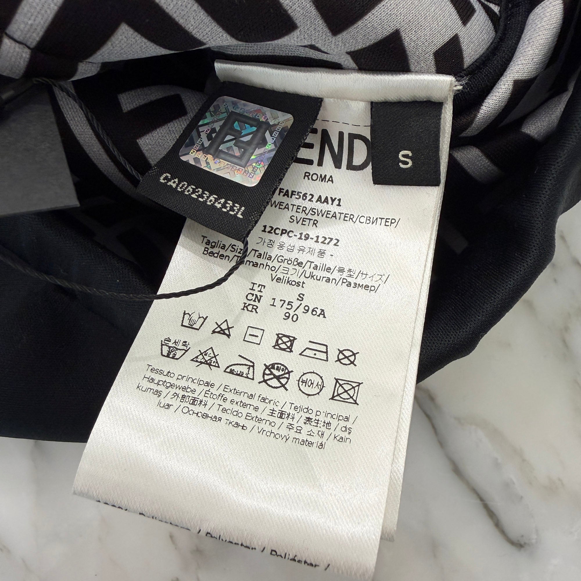 FENDI 2020SS FF Inner Logo Neoprene Zip Up Hoodie FAF562 AAY1 Size S フェンディ FFインナーロゴ ネオプレン ジップアップフーディ サイズS