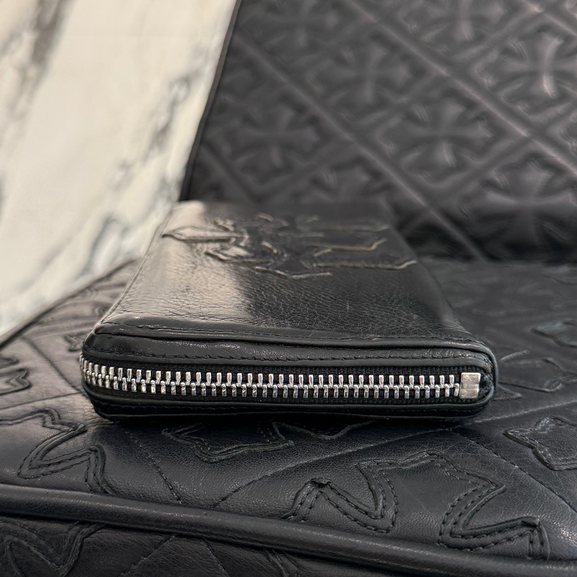 CHROME HEARTS 3 Cemetery Cross Leather Patch REC F ZIP Wallet クロムハーツ 3セメタリークロス レザーパッチ レック F ジップ ウォレット
