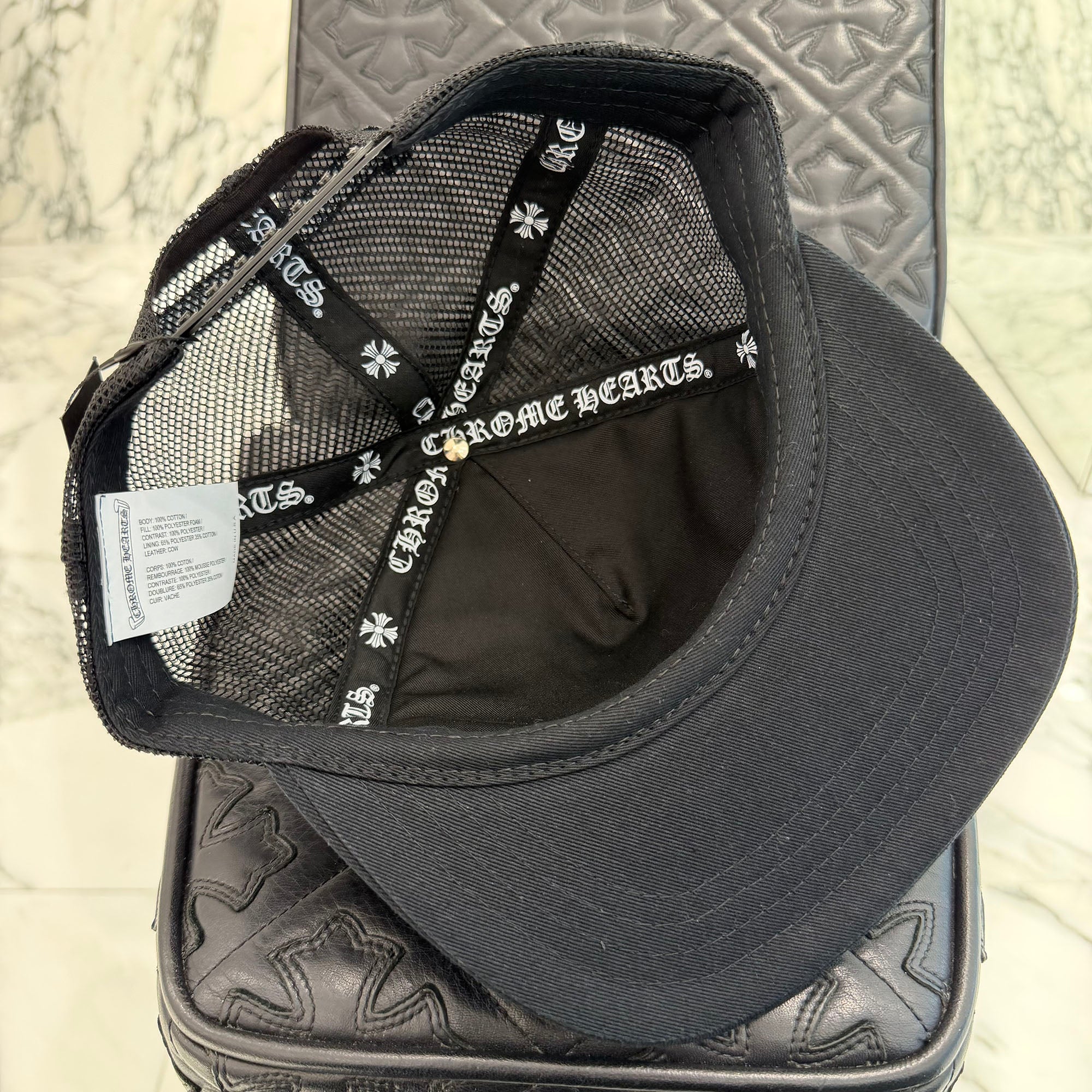 CHROME HEARTS Camo Triple Cross Leather Patch Trucker Cap ONE SIZE (51-61) クロムハーツ カモ トリプルクロス レザーパッチ トラッカーキャップ サイズONE SIZE (51-61)