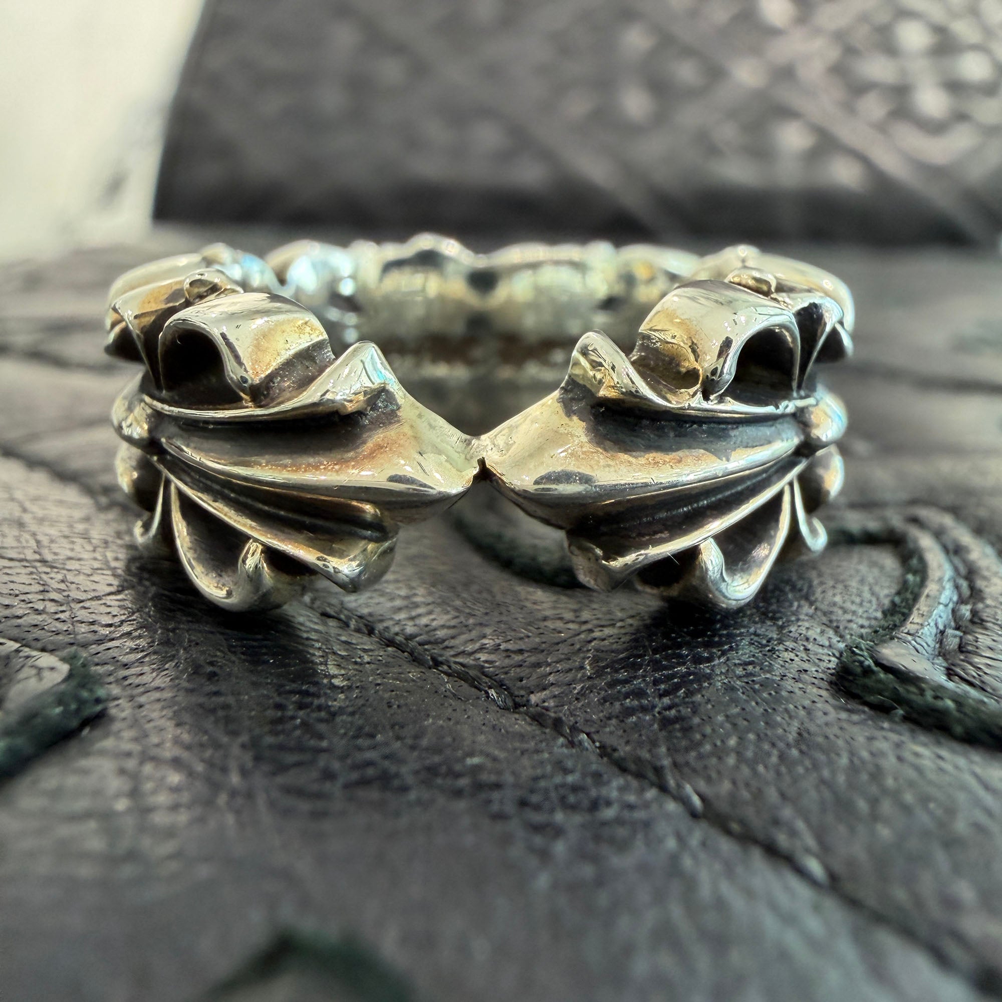CHROME HEARTS DBL FLRL CRS HEART Ring Size 22号 クロムハーツ ダブルフローラルクロス ハート リング シルバー925 サイズ22号