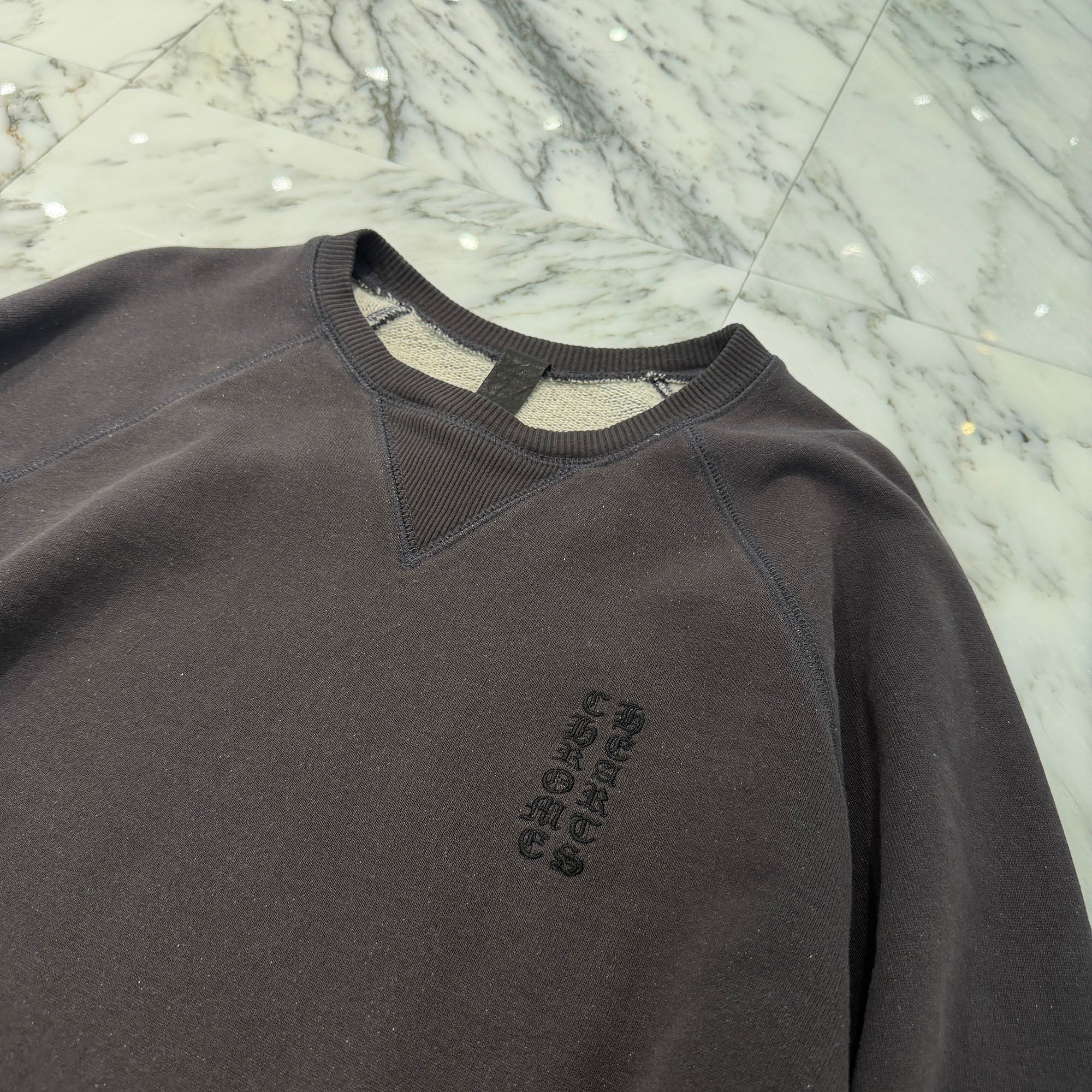 CHROME HEARTS Y NOT Vertical Logo Embroidery Sweat Shirts Size L クロムハーツ ワイノット ヴァーティカルロゴ 刺繍 スウェットシャツ サイズL