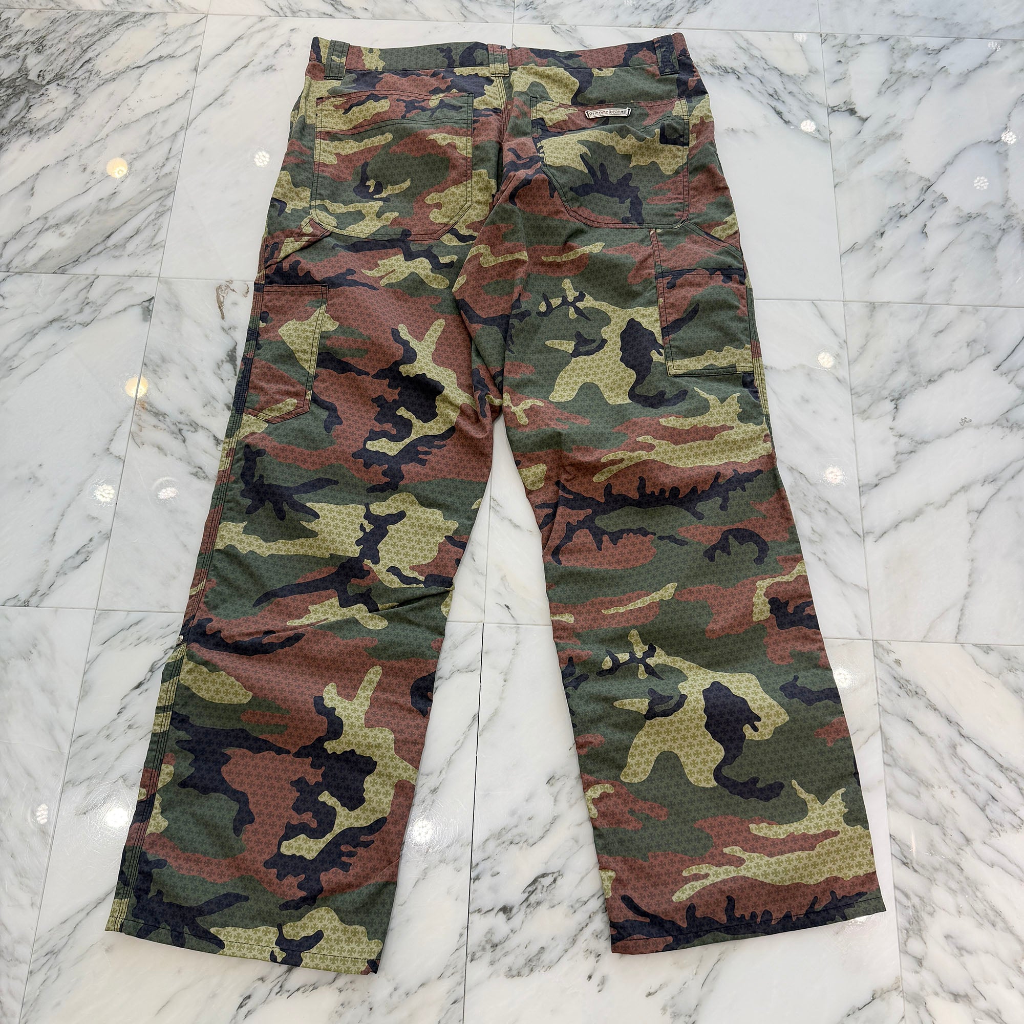 CHROME HEARTS Carpenter Cross Ball Button Camo Nylon Pants Size 36 クロムハーツ カーペンター クロスボールボタン カモ ナイロンパンツ サイズ36