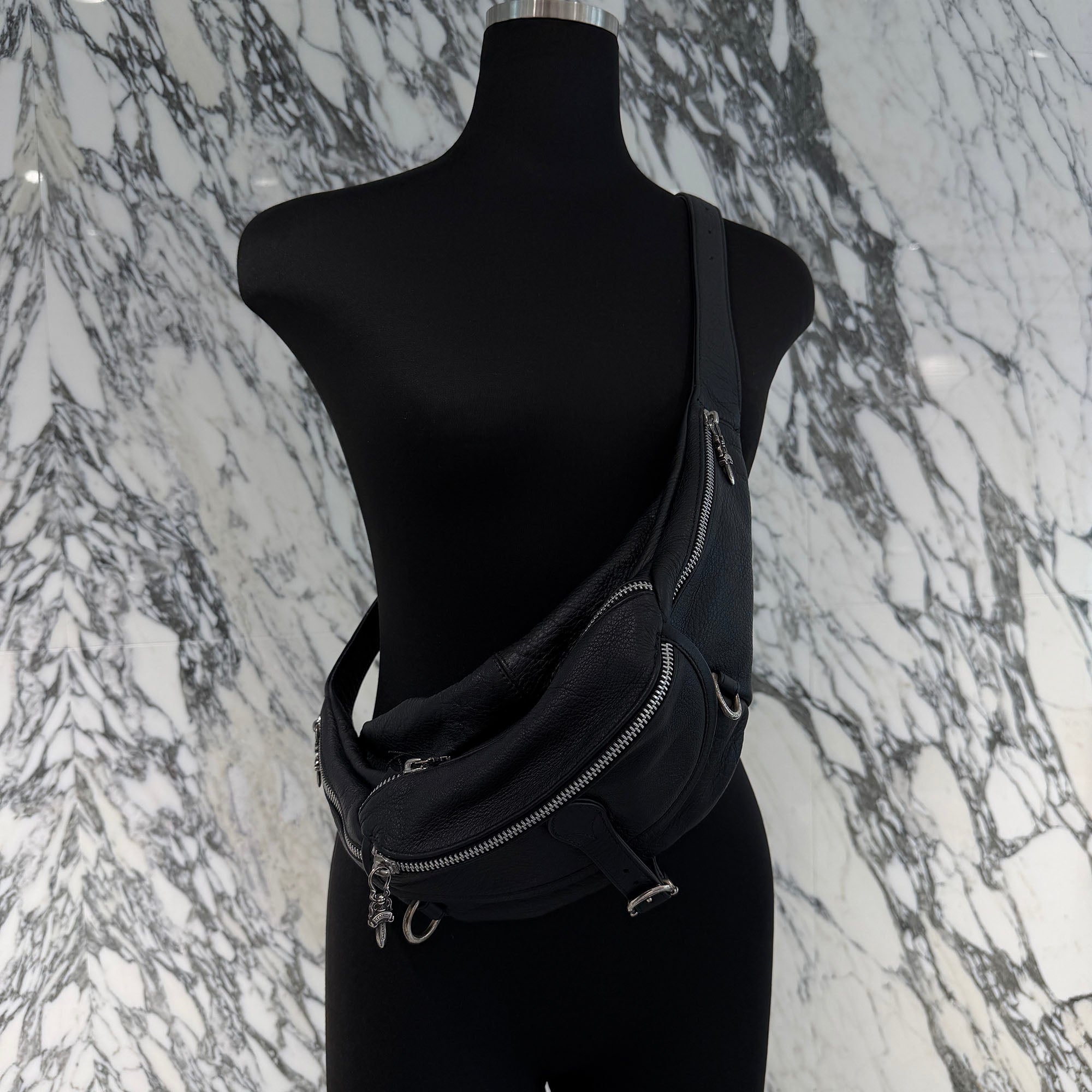 CHROME HEARTS 1 SNAT PACK LEATHER WAIST BAG クロムハーツ 1スナットパック レザー ウェストバッグ