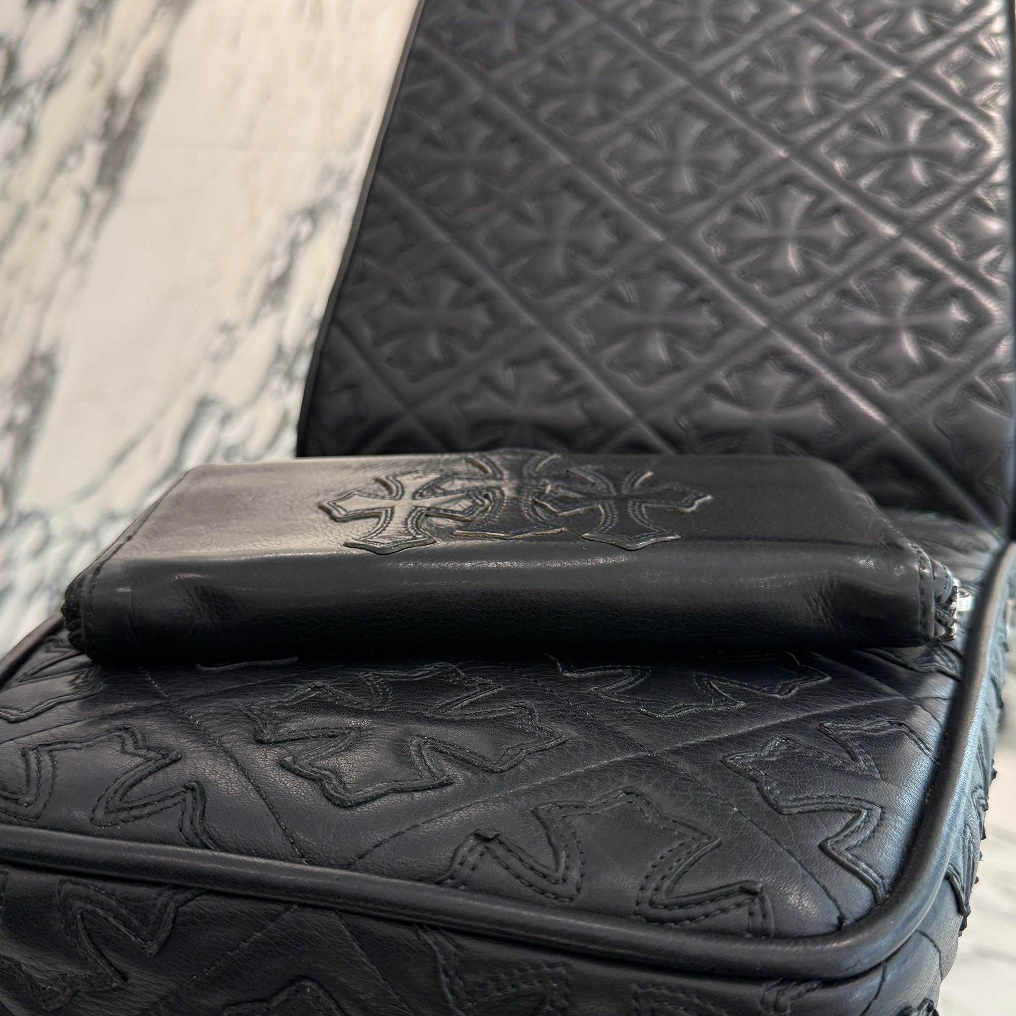CHROME HEARTS 3 Cemetery Cross Leather Patch REC F ZIP Wallet クロムハーツ 3セメタリークロス レザーパッチ レック F ジップ ウォレット