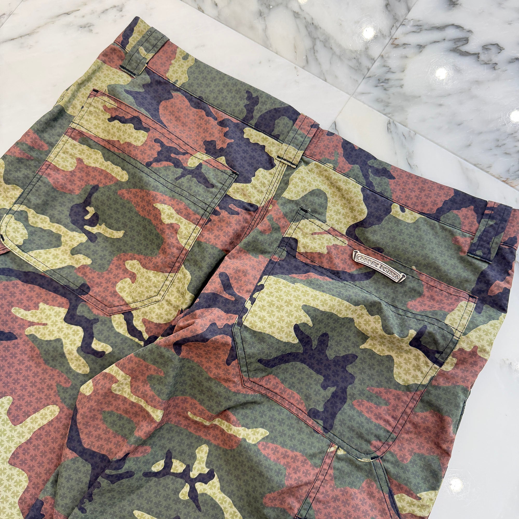 CHROME HEARTS Carpenter Cross Ball Button Camo Nylon Pants Size 36 クロムハーツ カーペンター クロスボールボタン カモ ナイロンパンツ サイズ36