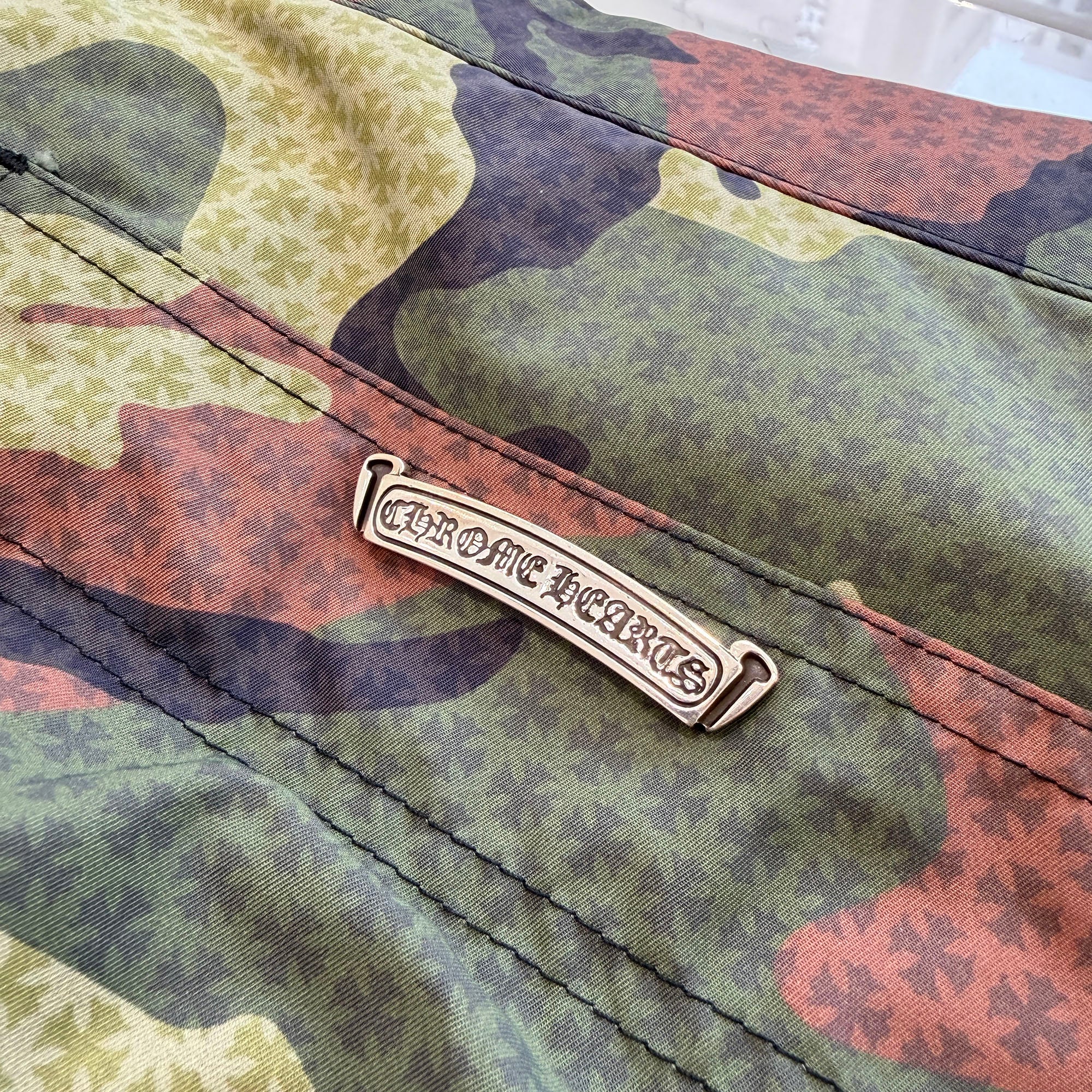 CHROME HEARTS Carpenter Cross Ball Button Camo Nylon Pants Size 36 クロムハーツ カーペンター クロスボールボタン カモ ナイロンパンツ サイズ36