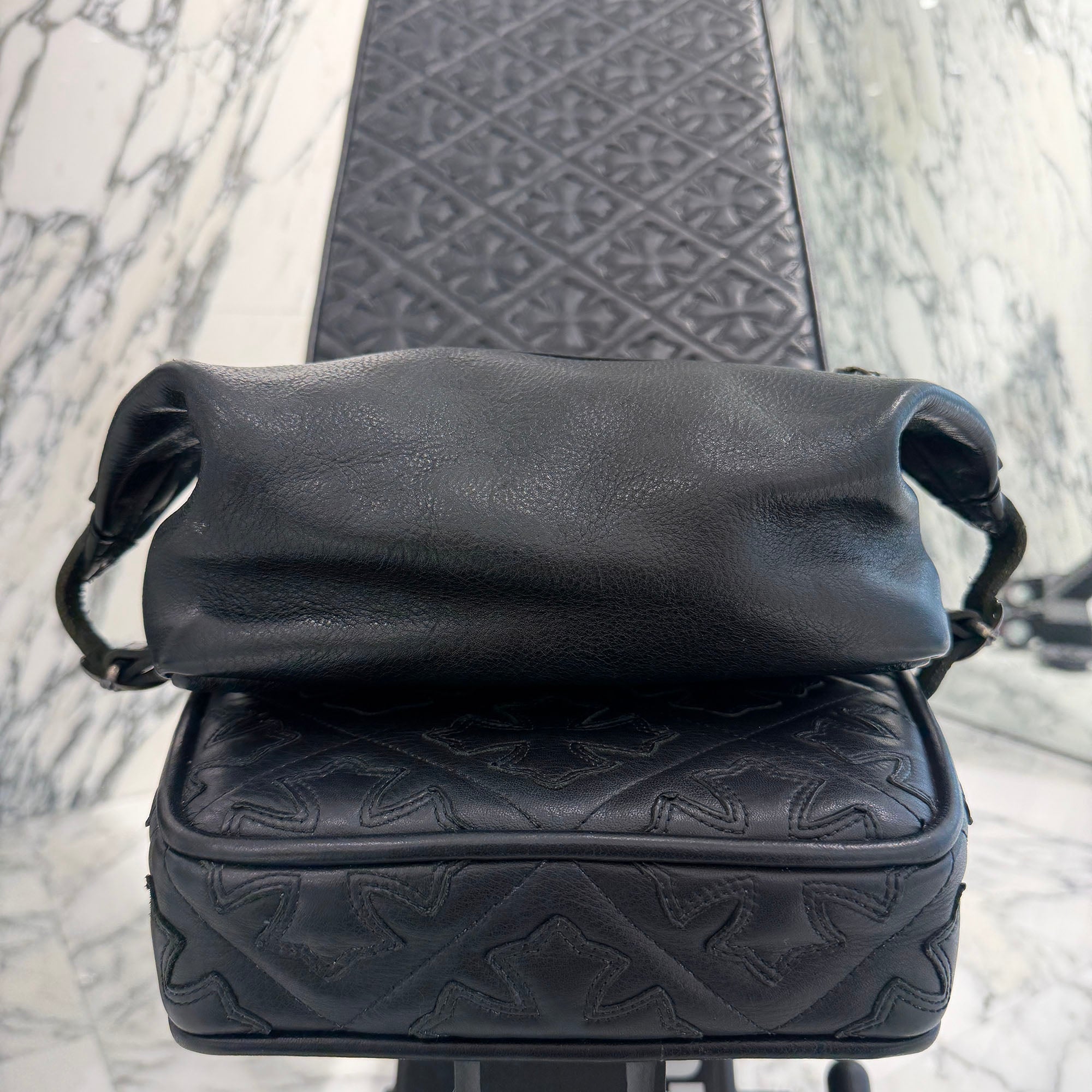 CHROME HEARTS Shaving Leather Bag クロムハーツ シェービング レザーバッグ