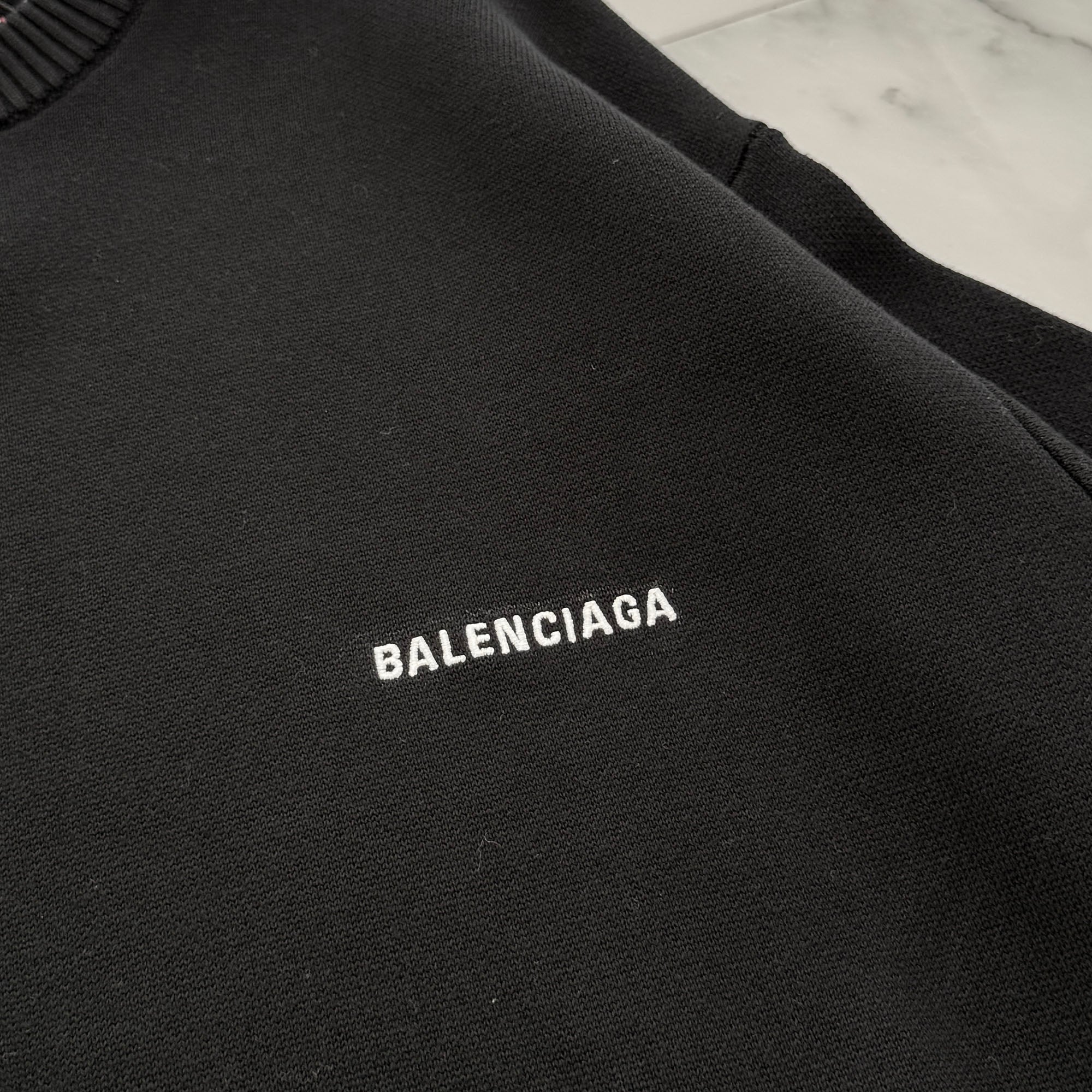BALENCIAGA 2023AW Political Campaign Logo Cotton Sweater 675292 T3176 Size M バレンシアガ ポリティカル キャンペーンロゴ コットン セーター サイズM