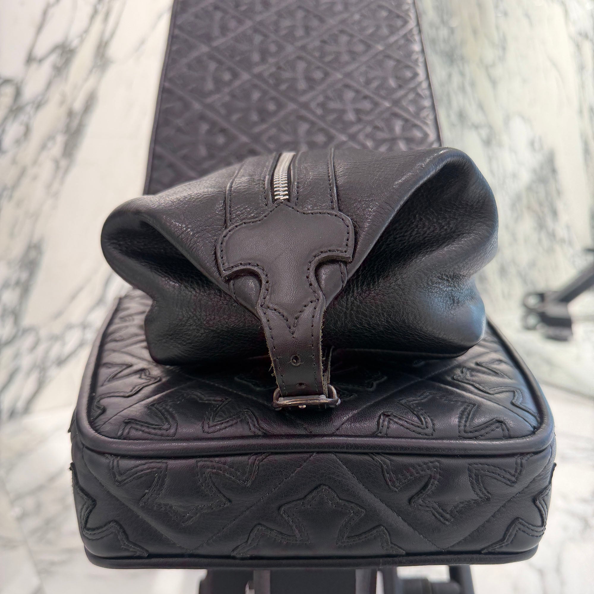 CHROME HEARTS Shaving Leather Bag クロムハーツ シェービング レザーバッグ