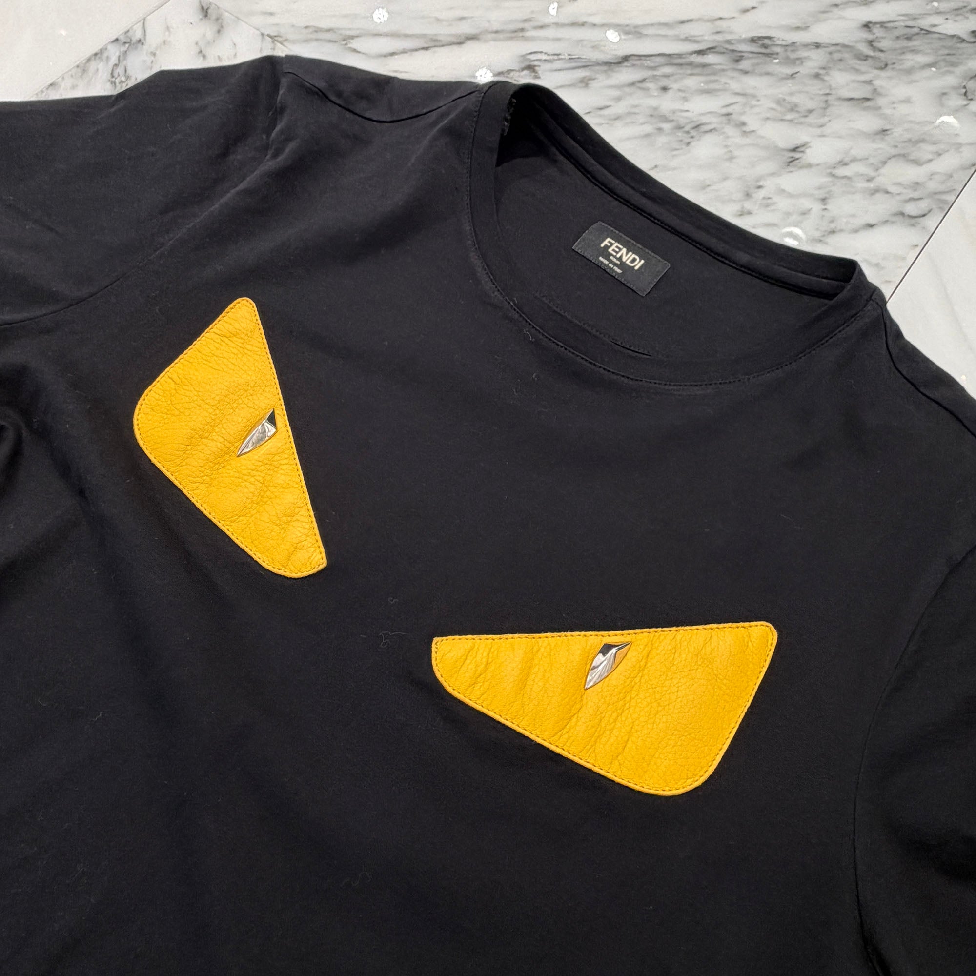 FENDI 2020SS Bag Bugs Monster Eye Tee FY0722 94T Size 46 フェンディ バグバグス モンスターアイ Tシャツ サイズ46