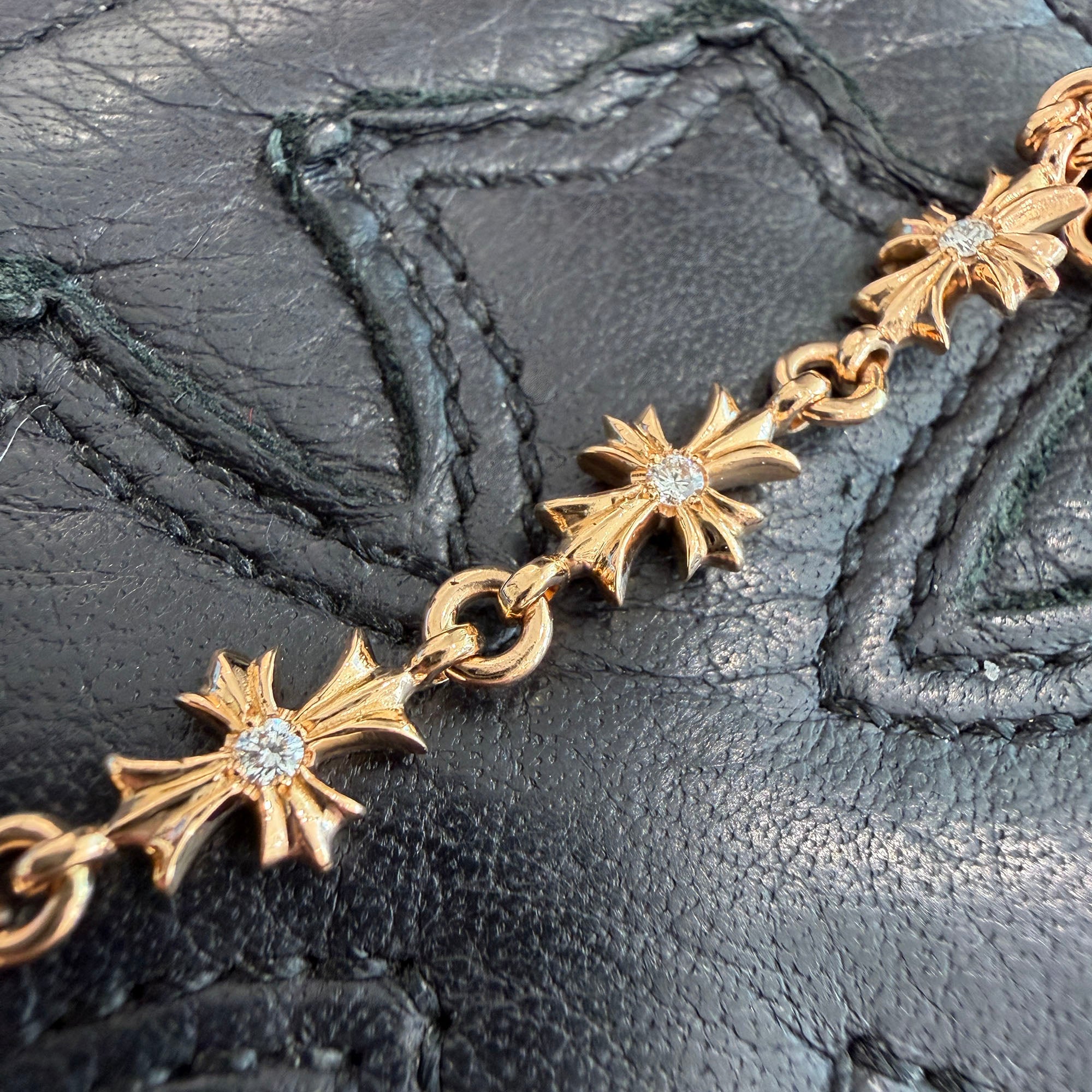 CHROME HEARTS 22K Tiny E CH Plus Bracelet Diamond 12 LINK クロムハーツ 22K タイニーE ダイヤモンド CHプラス ブレスレット 12リンク