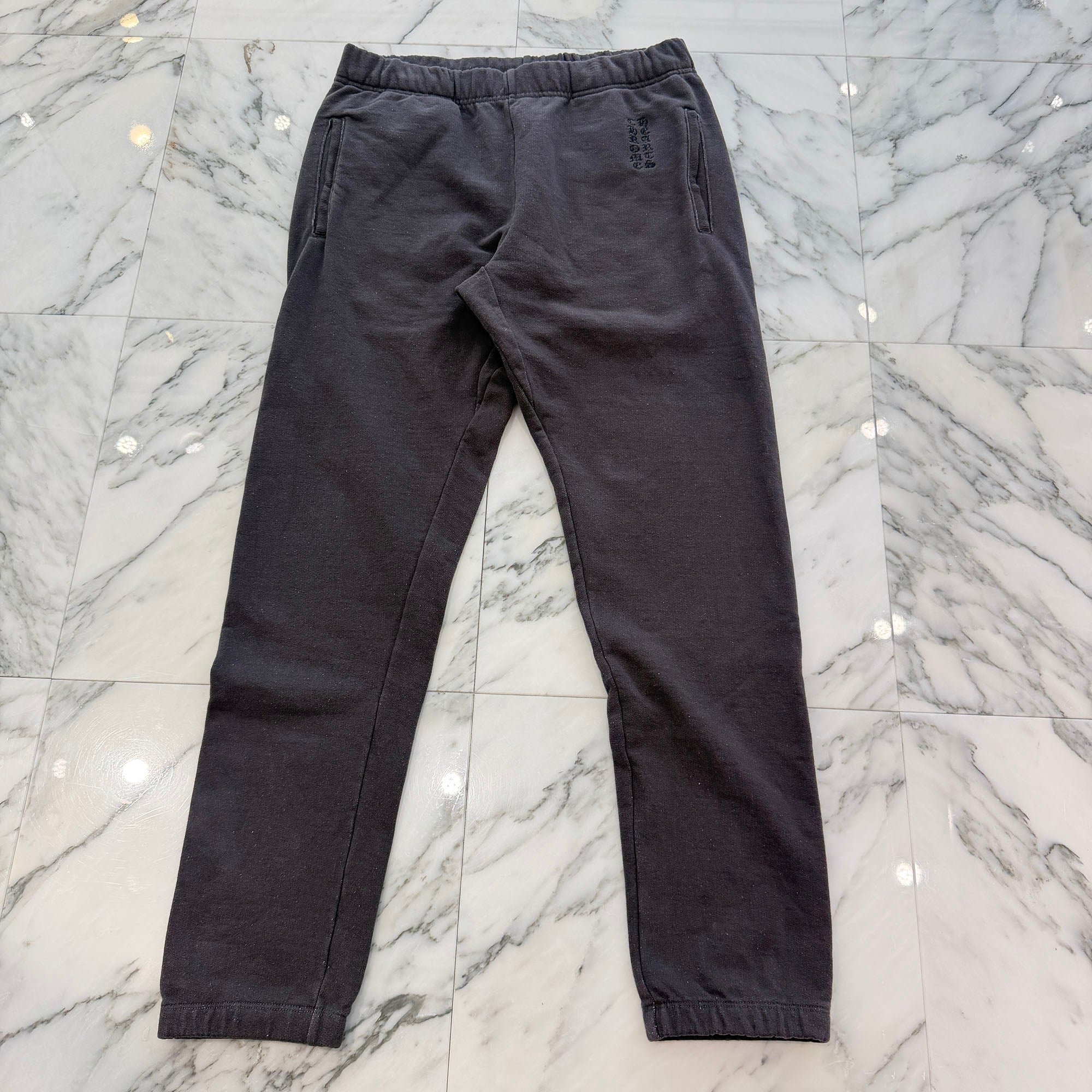 CHROME HEARTS Y NOT Vertical Logo Embroidery Sweat Long Pants Size M クロムハーツ ワイノット ヴァーティカルロゴ 刺繍 スウェットロングパンツ サイズM