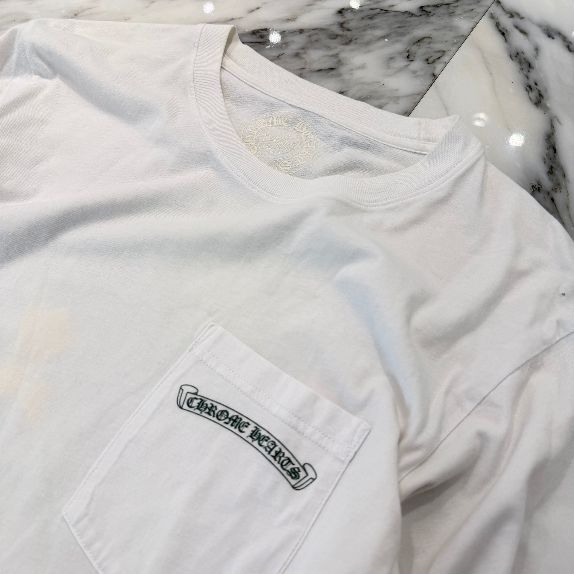 CHROME HEARTS Back Cemetery Green Cross Print Long Sleeve Tee Size S クロムハーツ バックセメタリー グリーンクロスプリント ロングスリーブTシャツ サイズS