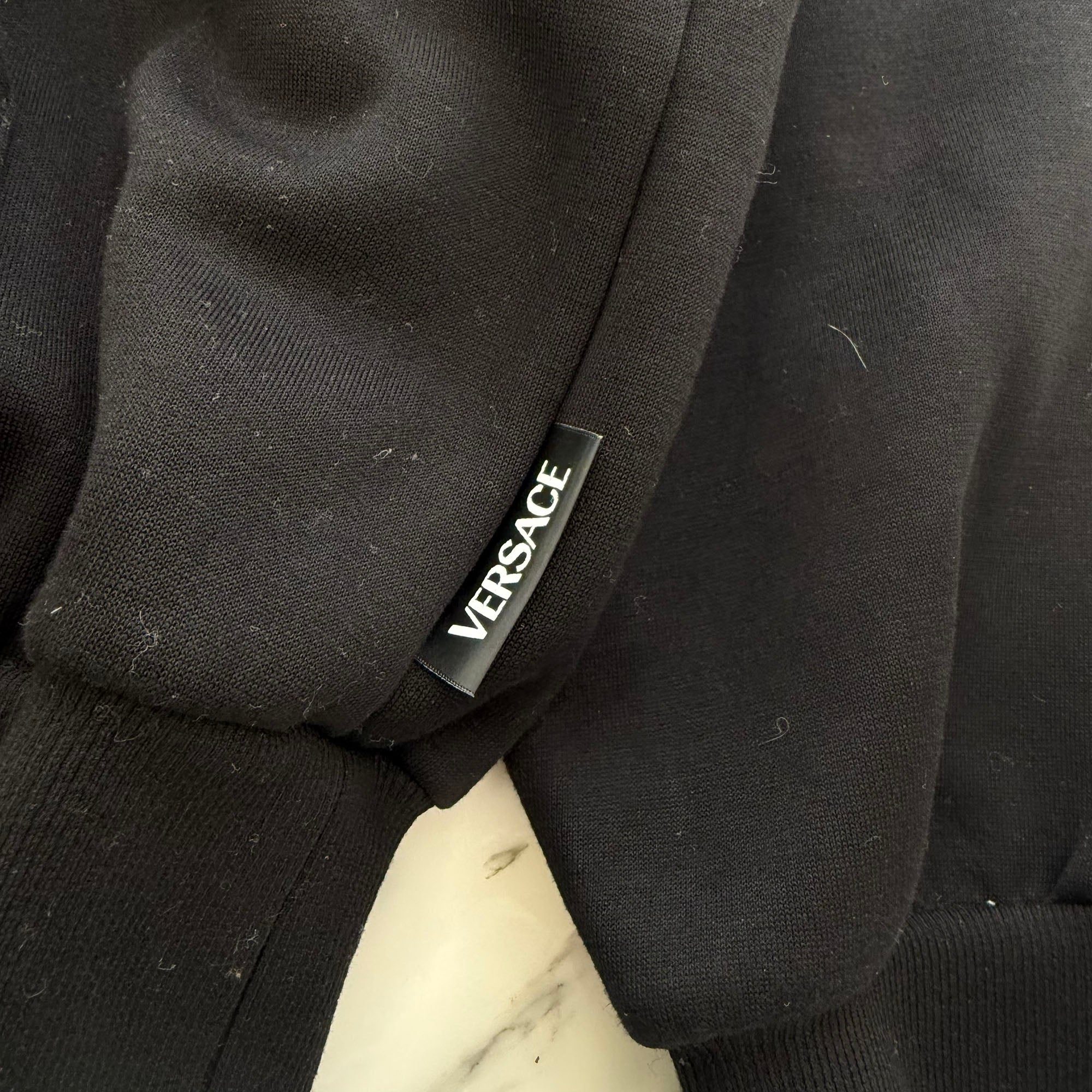 VERSACE 2019SS Multicolor Logo Embroidered Pullover Hoodie 1003130 1A01812 Size 40 ヴェルサーチェ マルチカラー ロゴ刺繍 プルオーバー フーディ サイズ40