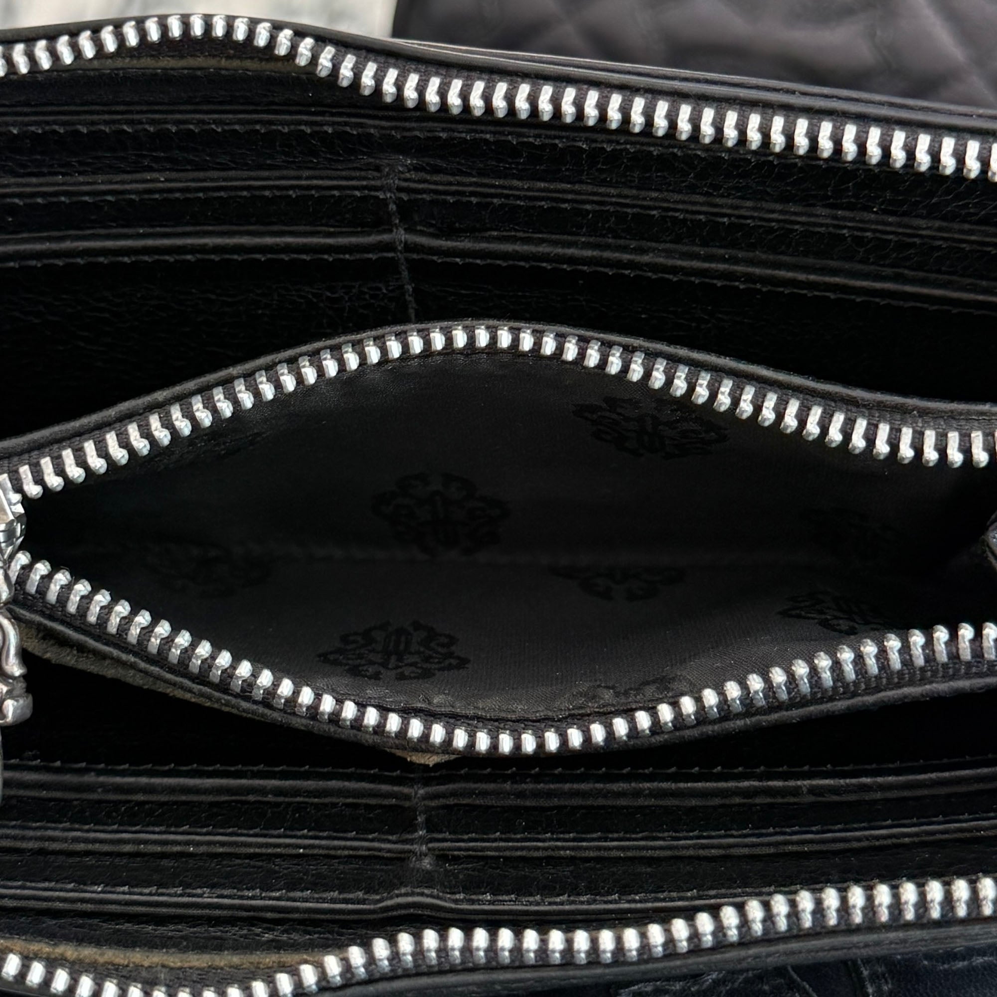 CHROME HEARTS 3 Cemetery Cross Leather Patch REC F ZIP Wallet クロムハーツ 3セメタリークロス レザーパッチ レック F ジップ ウォレット
