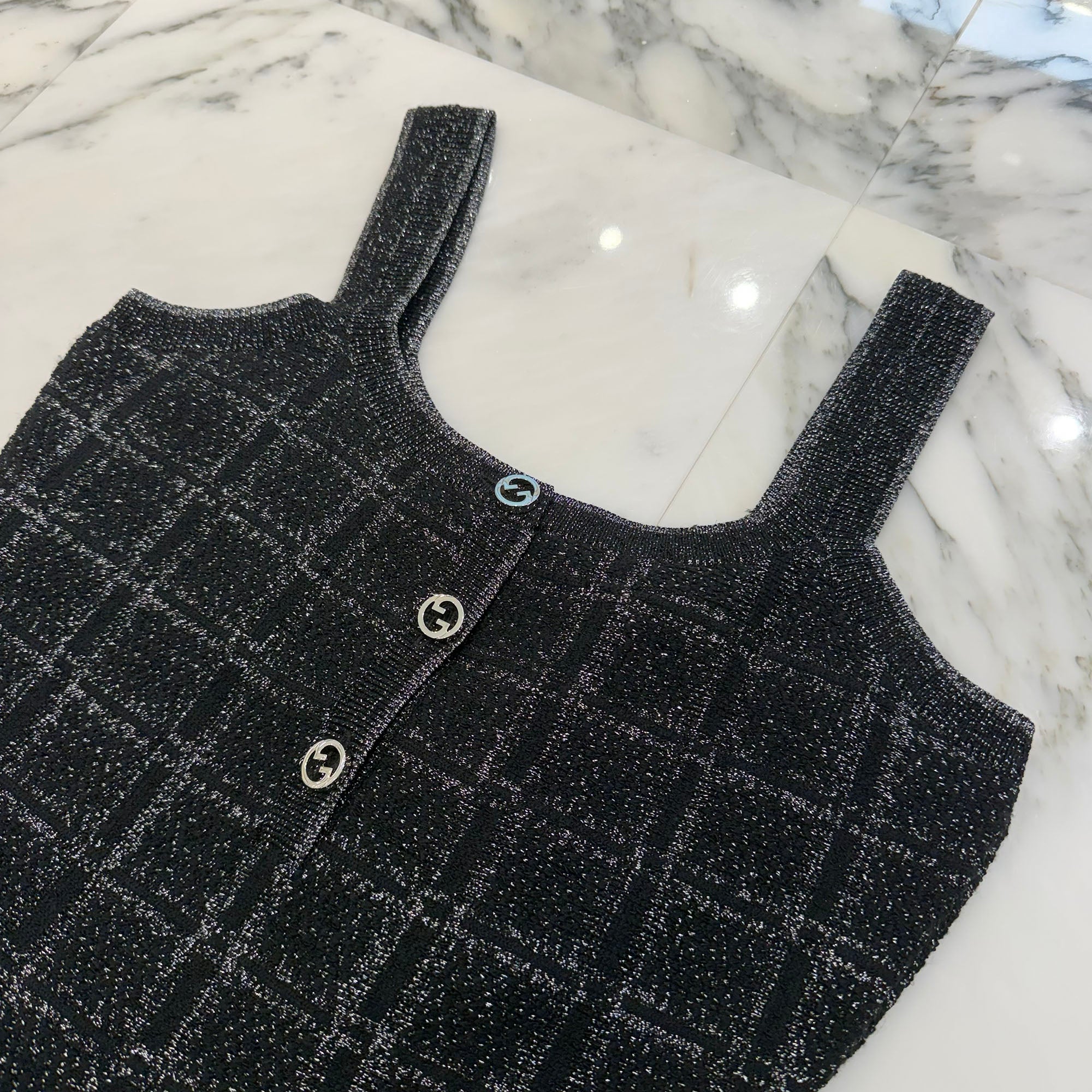GUCCI 2025SS Wool & Lame Check Jacquard Dress 812132 XKEDI Size M グッチ ウール＆ラメ チェック ジャカード ドレス サイズM