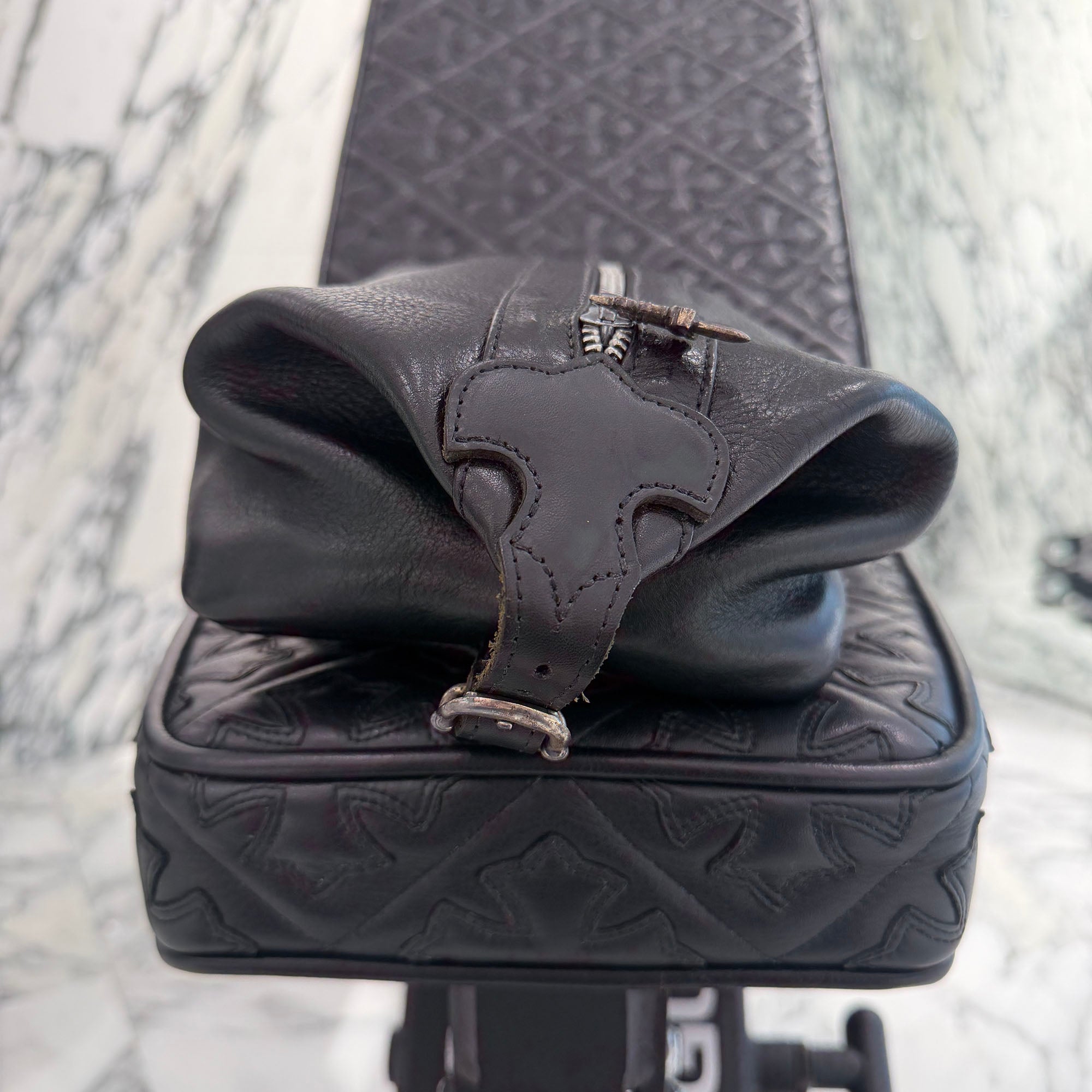 CHROME HEARTS Shaving Leather Bag クロムハーツ シェービング レザーバッグ