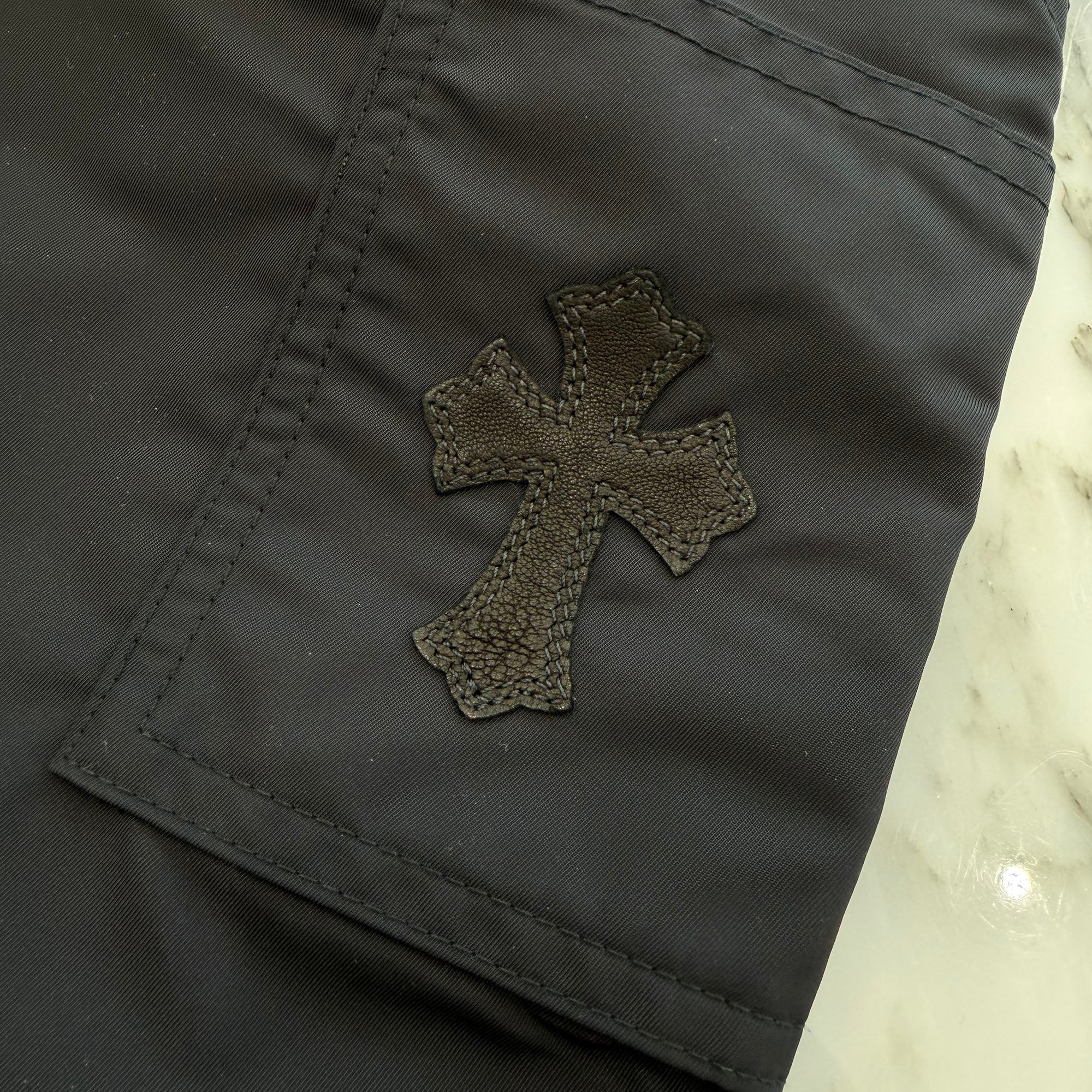 CHROME HEARTS Carpenter Double Knee Leather Cross Patch Nylon