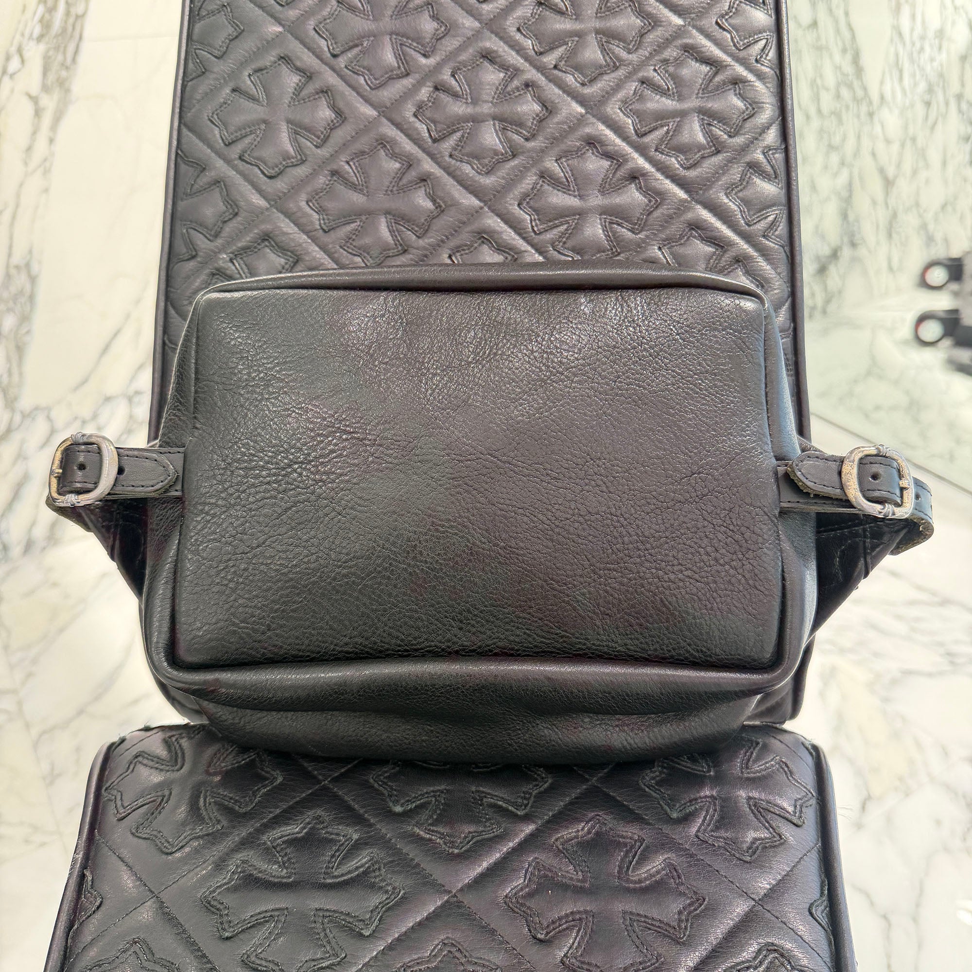 CHROME HEARTS Shaving Leather Bag クロムハーツ シェービング レザーバッグ