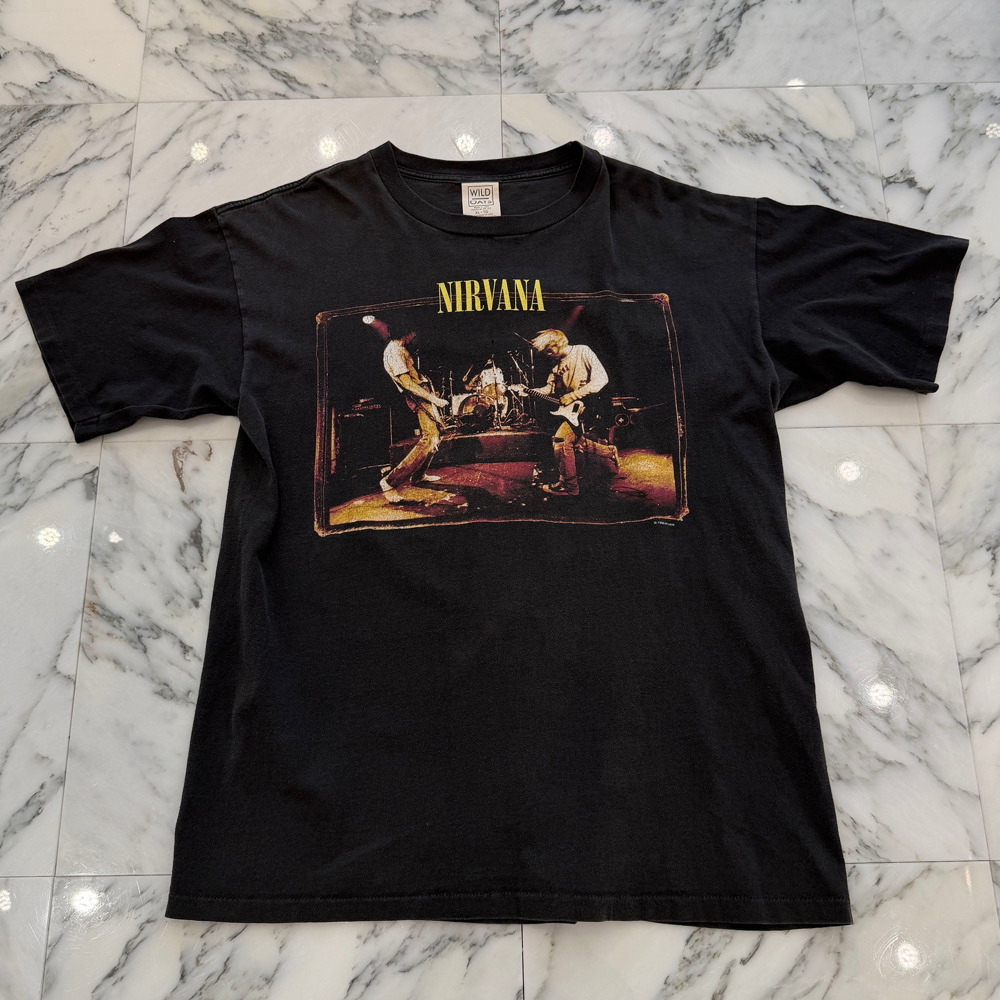 Vintage 90's Nirvana "From the Muddy Banks of the Wishkah" 1996 WILD OATS S/S Tee Size XL ヴィンテージ 90's ニルヴァーナ "フロム・ザ・マッディ・バンクス・オブ・ザ・ウィッシュカー" 1996 ワイルド・オーツ社製 Tシャツ サイズXL