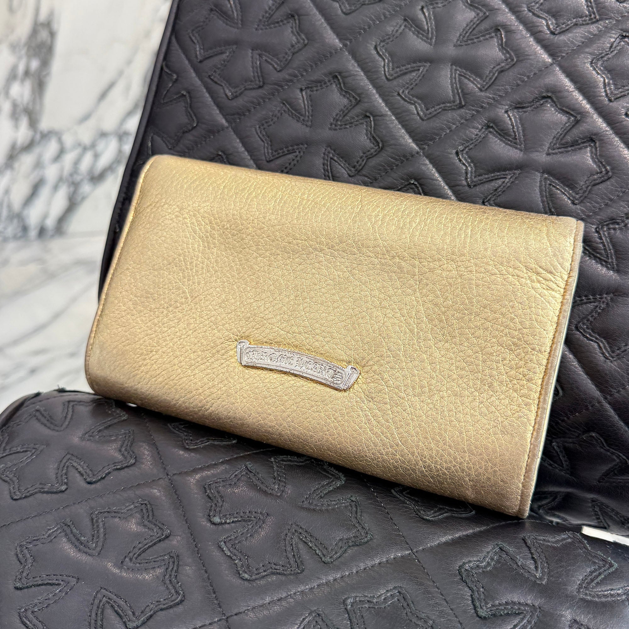 CHROME HEARTS CH PLUS Dinner Leather Clutch Bag クロムハーツ CHプラス ディナー レザー クラッチバッグ