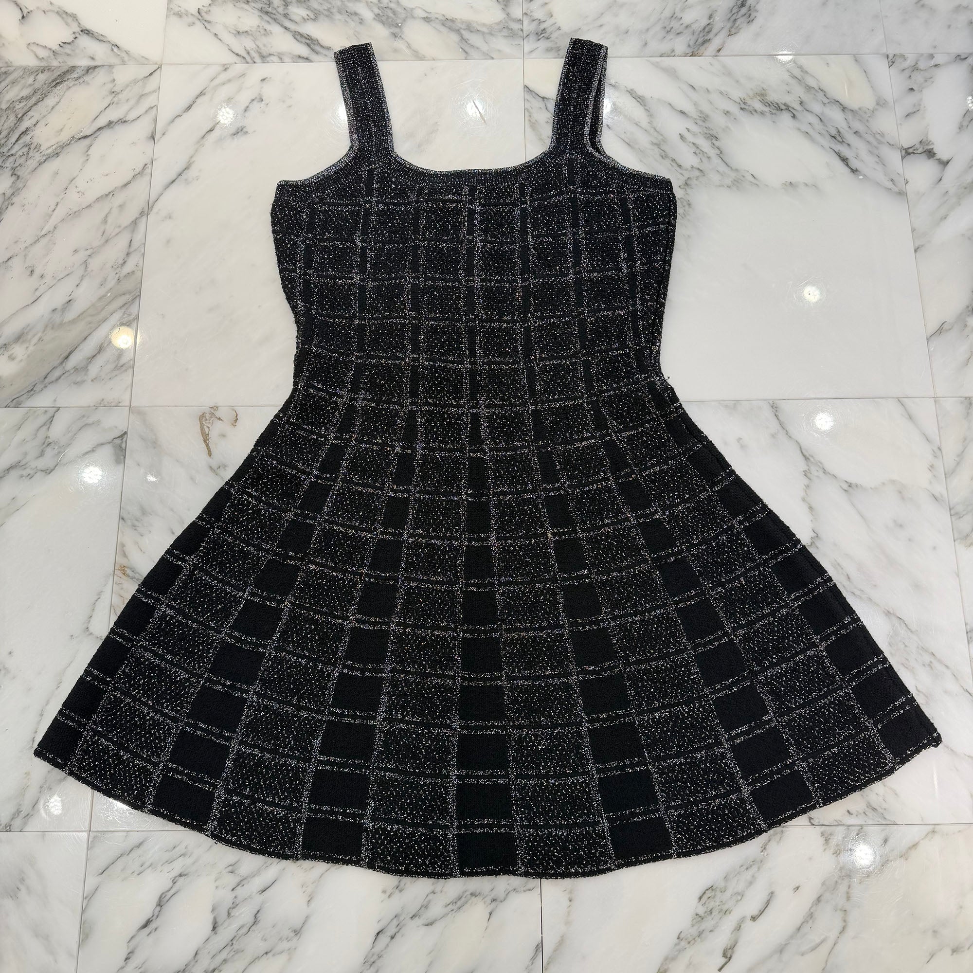 GUCCI 2025SS Wool & Lame Check Jacquard Dress 812132 XKEDI Size M グッチ ウール＆ラメ チェック ジャカード ドレス サイズM