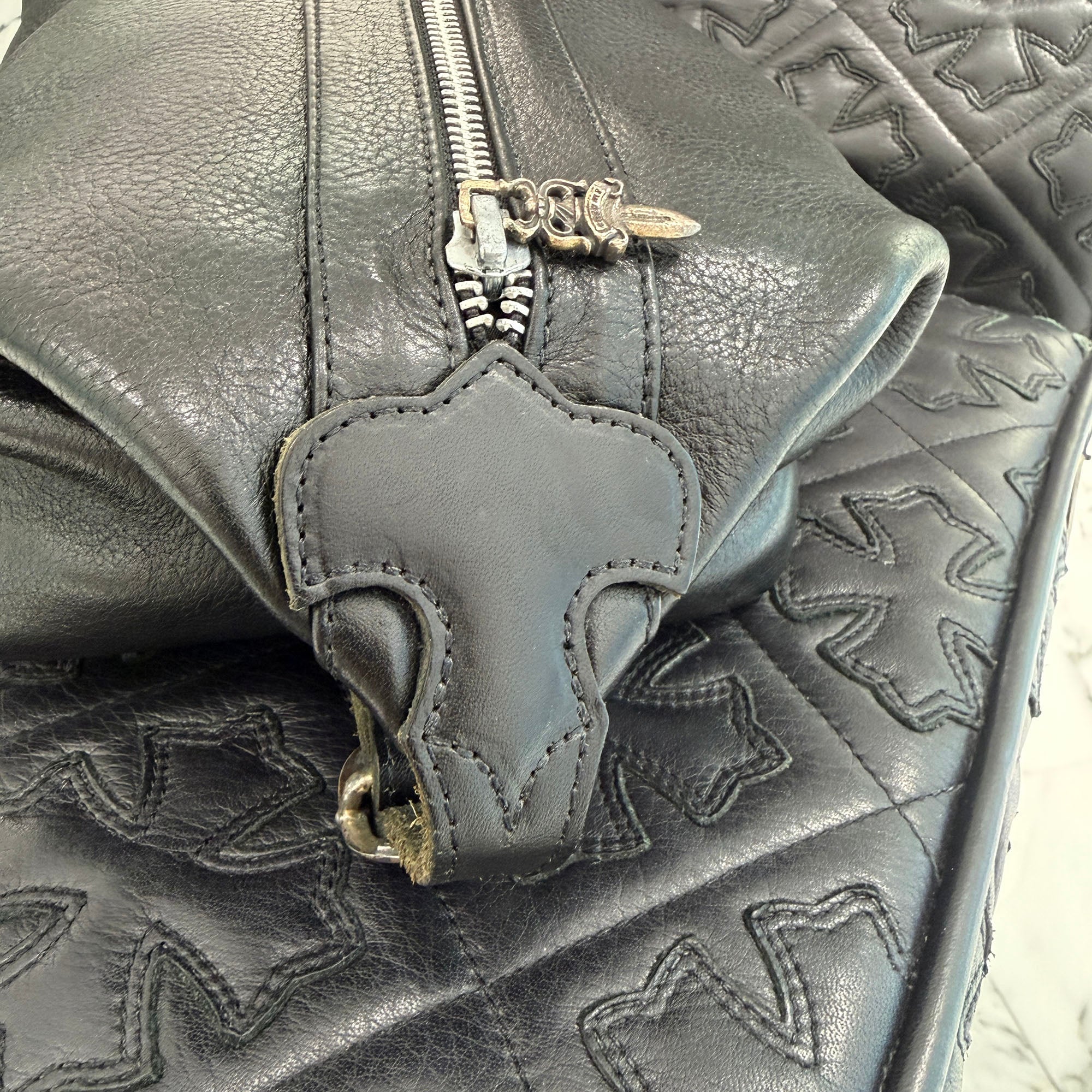 CHROME HEARTS Shaving Leather Bag クロムハーツ シェービング レザーバッグ